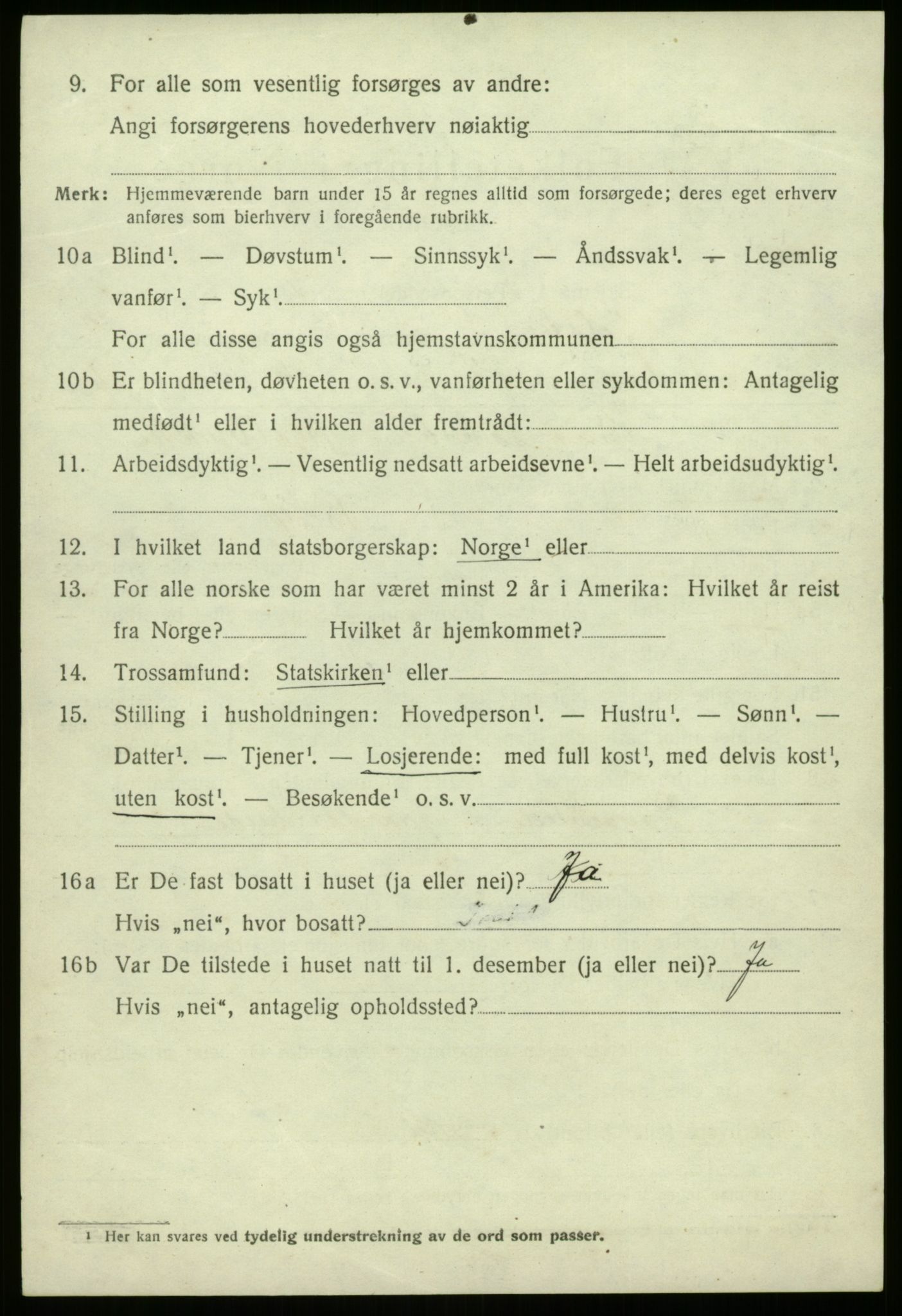 SAB, 1920 census for Jølster, 1920, p. 5945