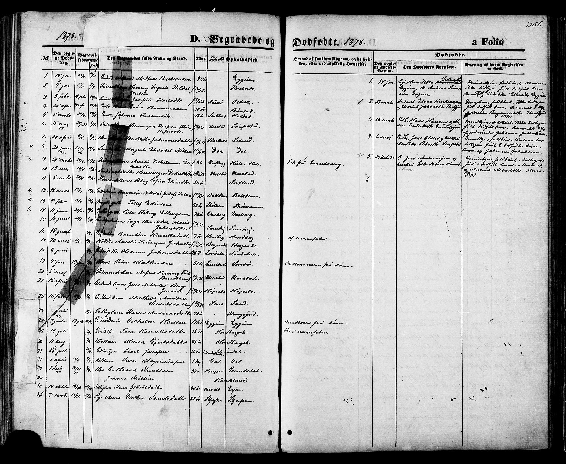 Ministerialprotokoller, klokkerbøker og fødselsregistre - Nordland, SAT/A-1459/880/L1132: Parish register (official) no. 880A06, 1869-1887, p. 366