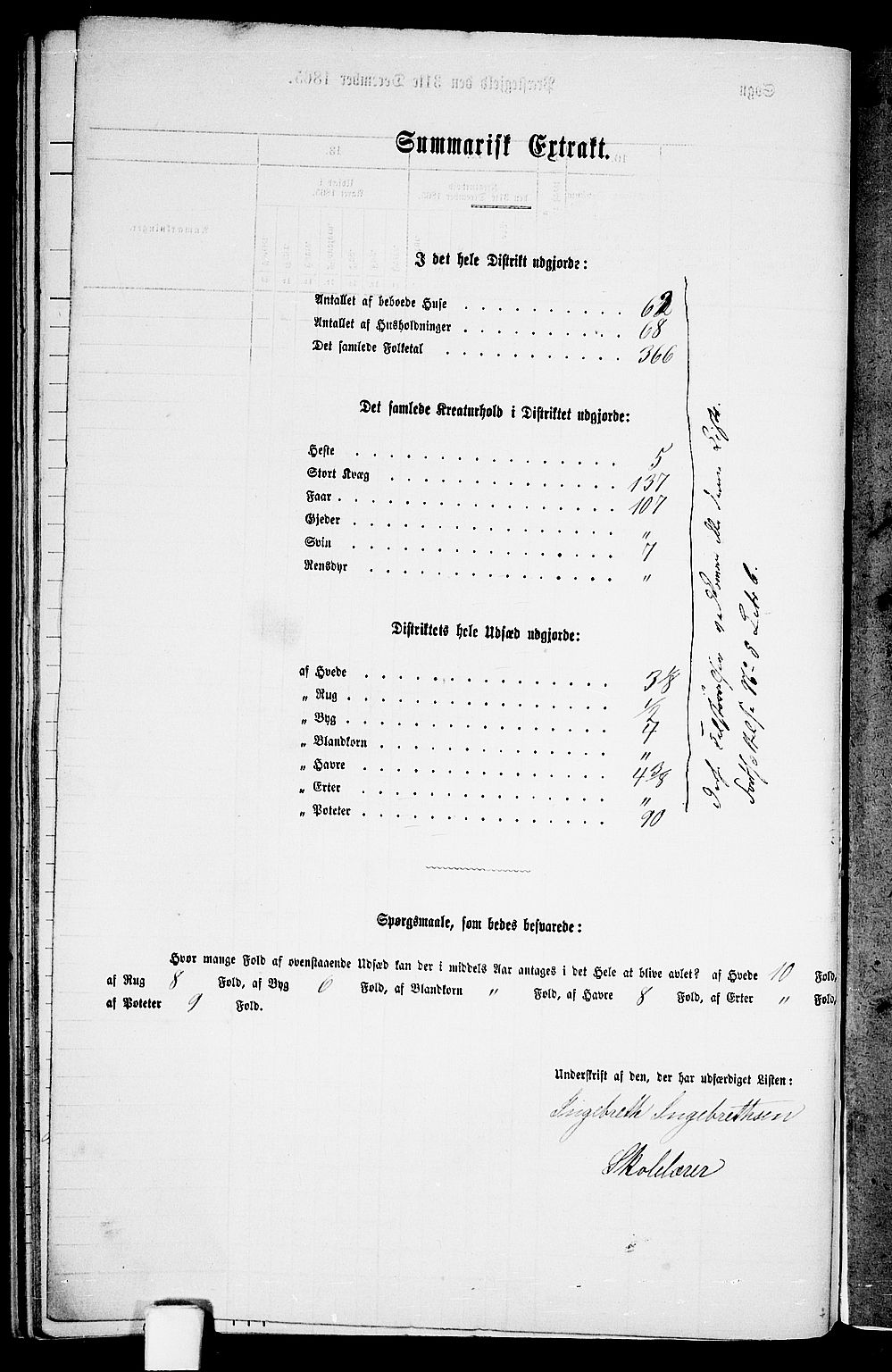 RA, 1865 census for Oddernes, 1865, p. 153