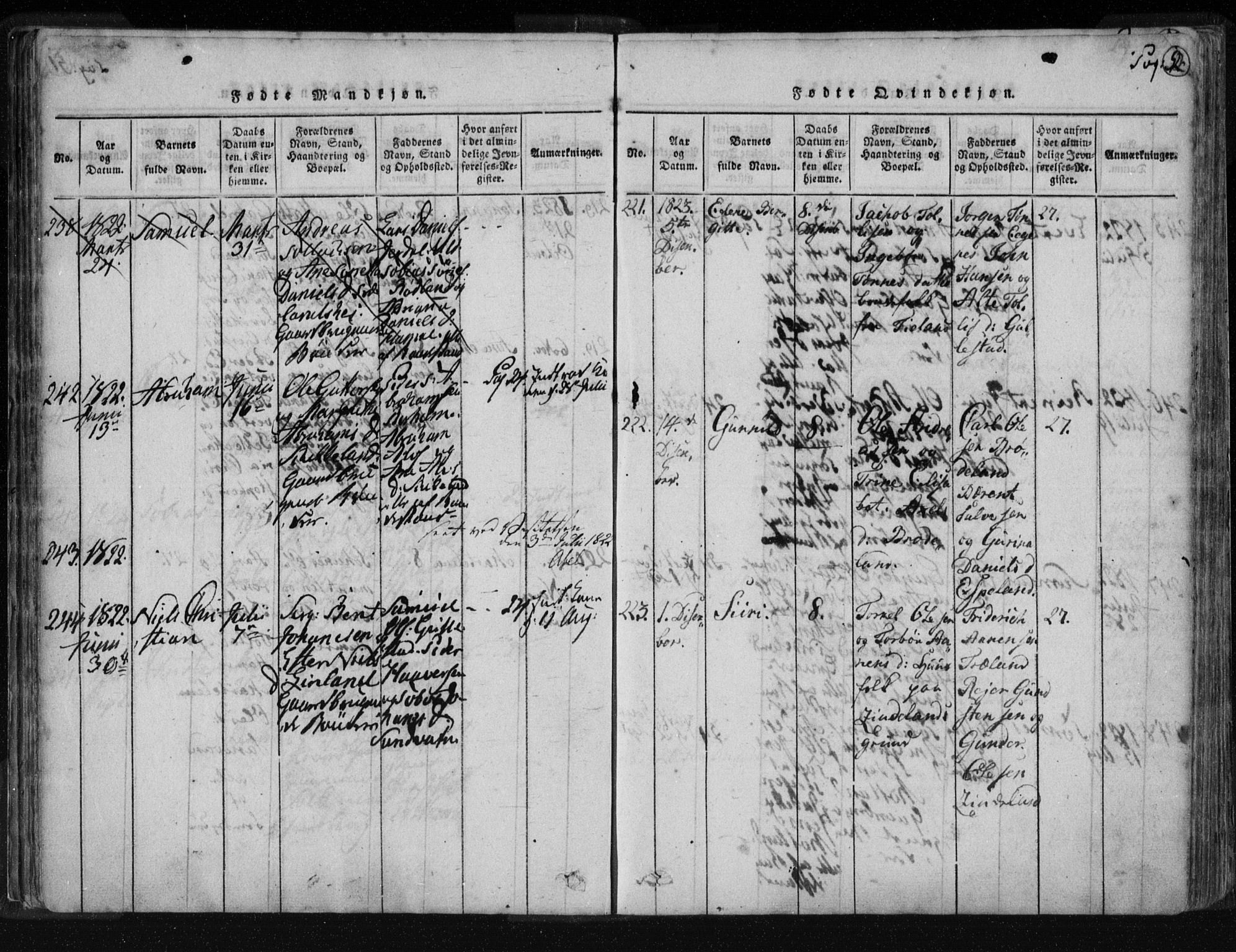 Kvinesdal sokneprestkontor, AV/SAK-1111-0026/F/Fa/Fab/L0003: Parish register (official) no. A 3, 1815-1829, p. 52