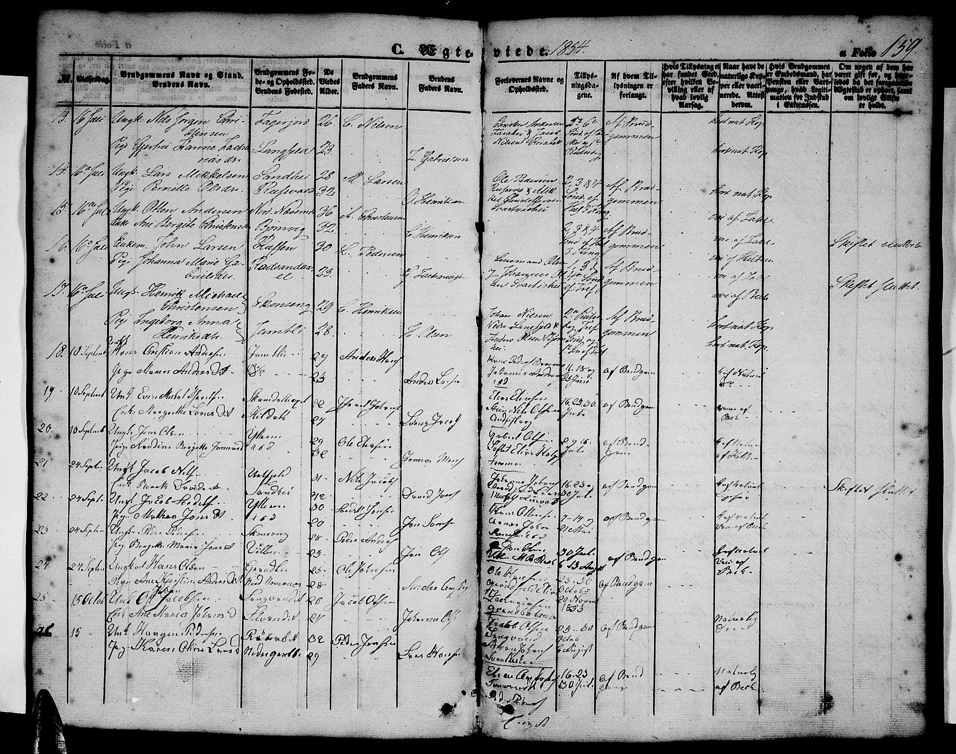 Ministerialprotokoller, klokkerbøker og fødselsregistre - Nordland, SAT/A-1459/827/L0414: Parish register (copy) no. 827C03, 1853-1865, p. 159