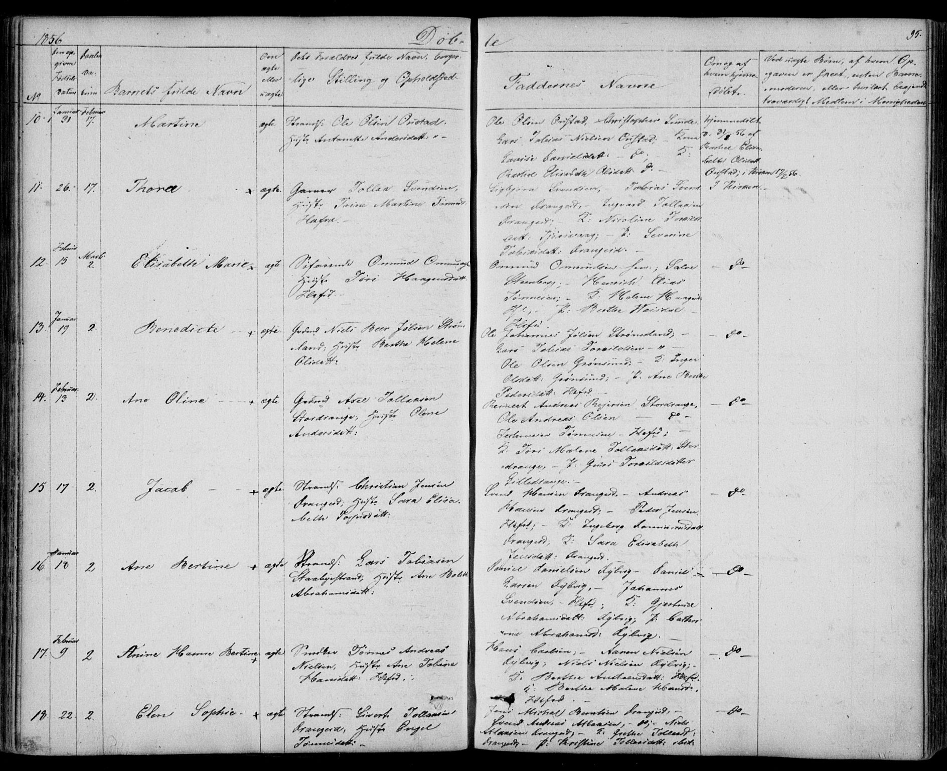 Flekkefjord sokneprestkontor, SAK/1111-0012/F/Fb/Fbc/L0005: Parish register (copy) no. B 5, 1846-1866, p. 95