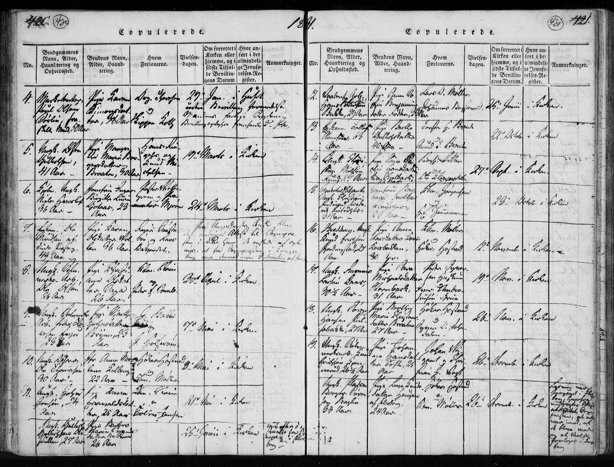 Kongsberg kirkebøker, AV/SAKO-A-22/F/Fa/L0008: Parish register (official) no. I 8, 1816-1839, p. 430-431