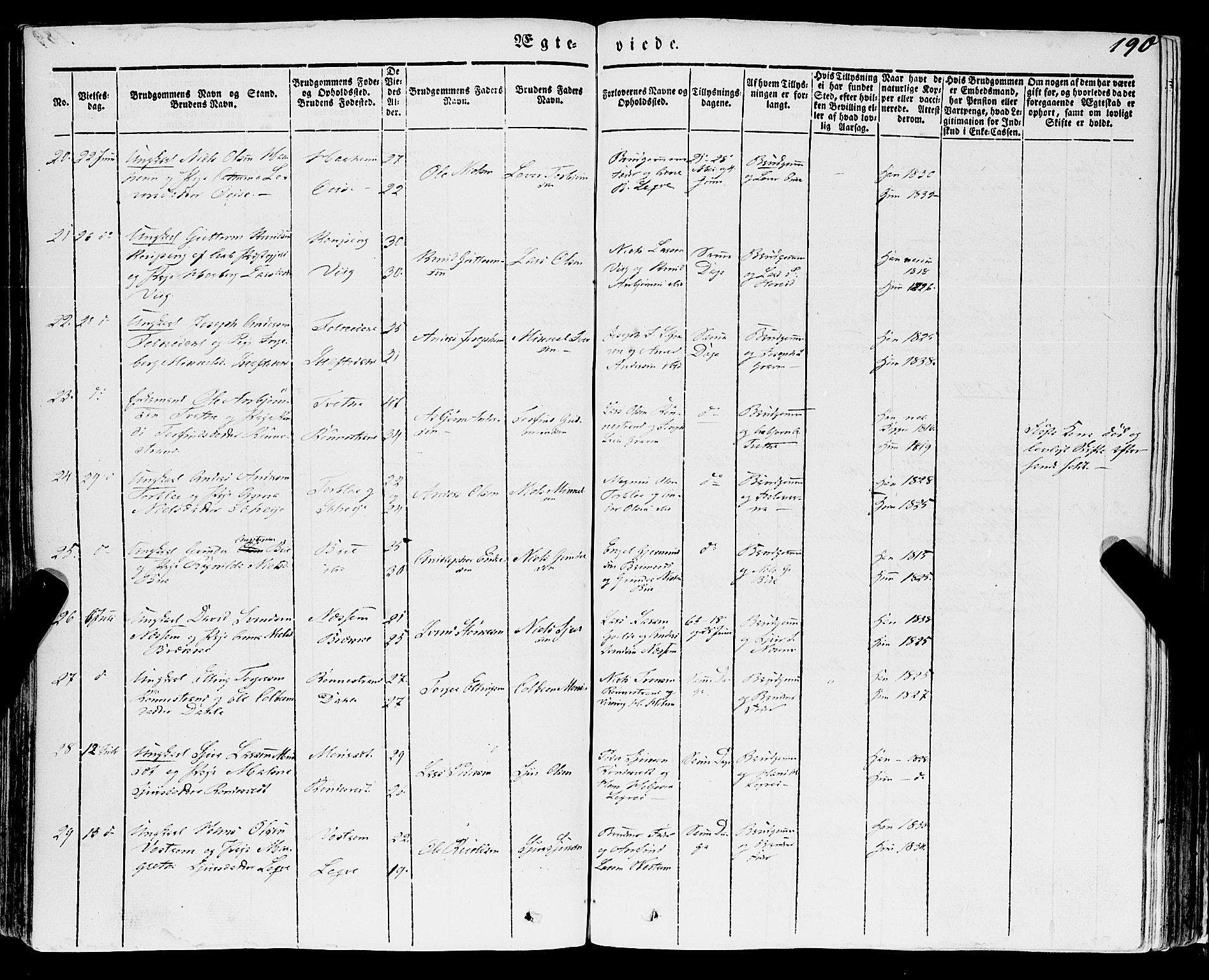 Ulvik sokneprestembete, SAB/A-78801/H/Haa: Parish register (official) no. A 12, 1839-1853, p. 190