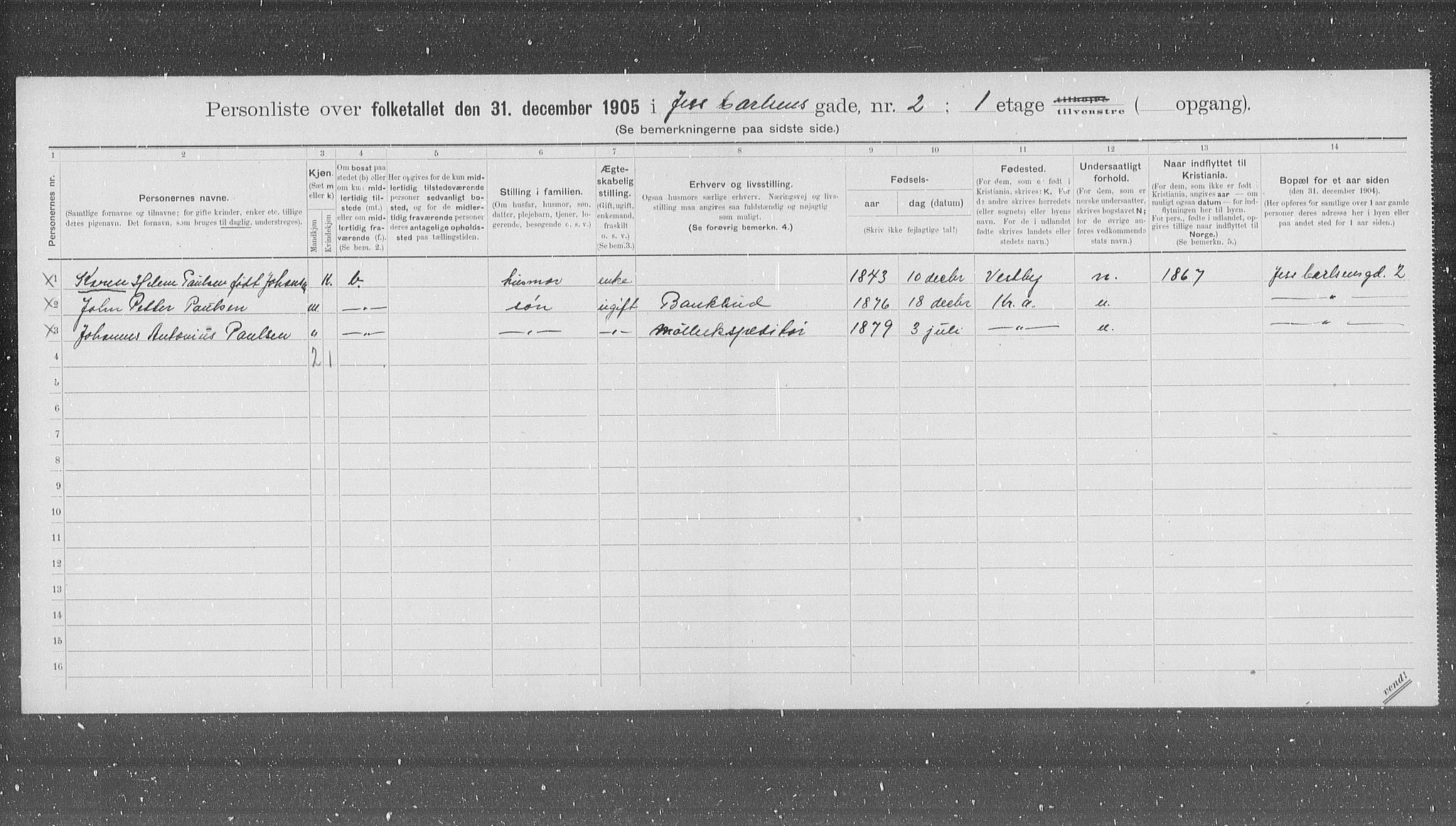 OBA, Municipal Census 1905 for Kristiania, 1905, p. 24624