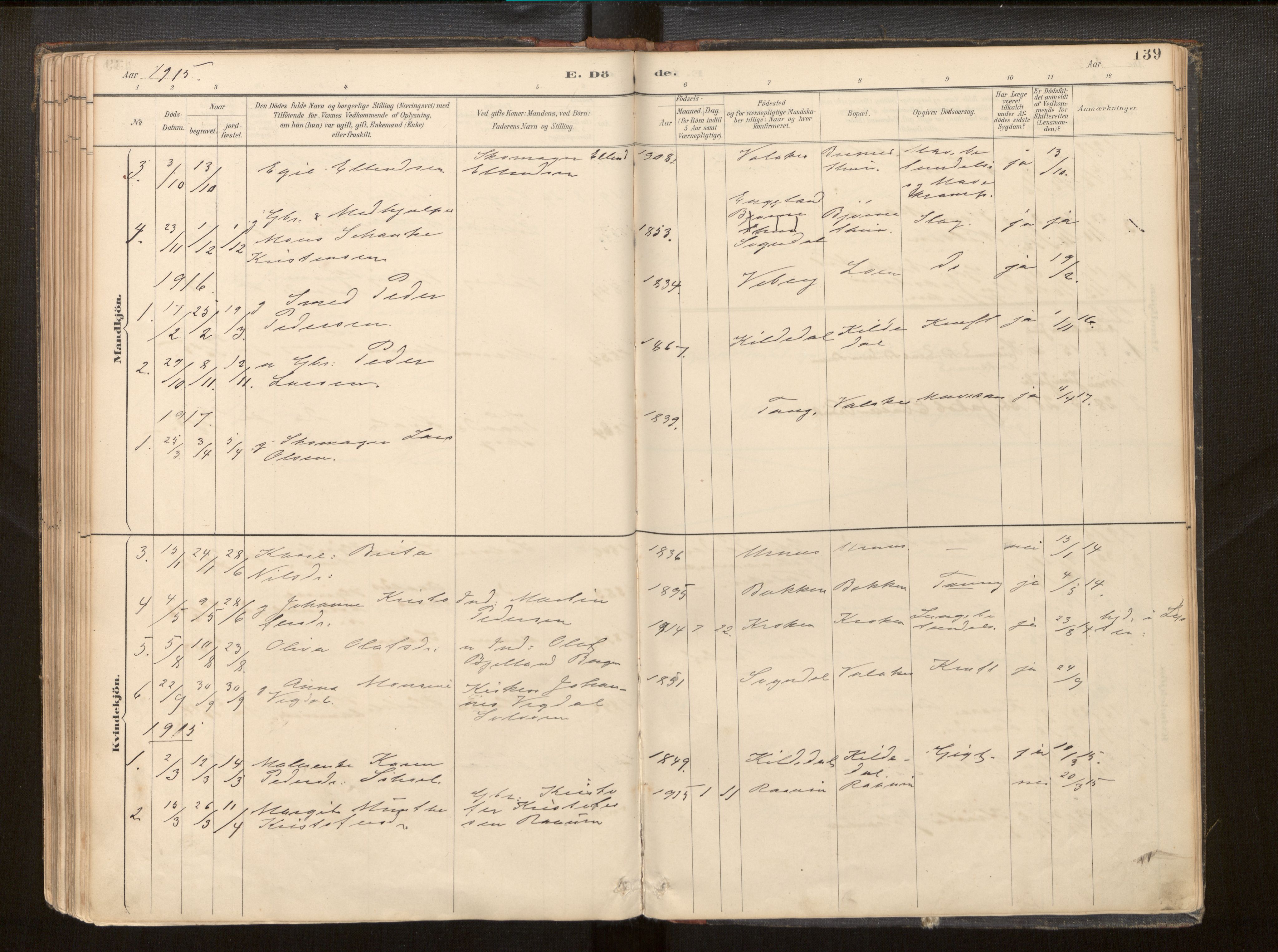 Hafslo sokneprestembete, SAB/A-80301/H/Haa/Haac/L0001: Parish register (official) no. C 1, 1886-1944, p. 139