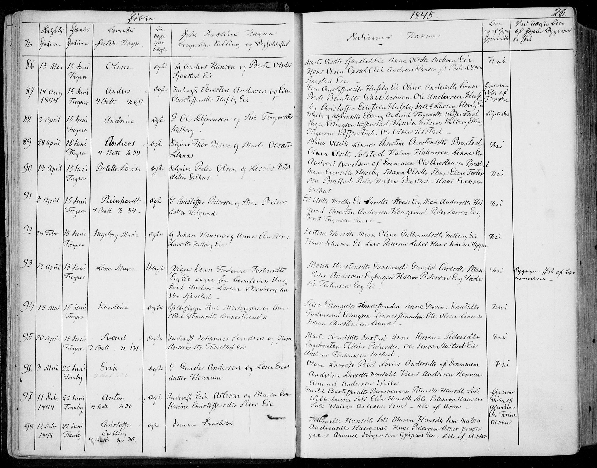 Lier kirkebøker, SAKO/A-230/F/Fa/L0011: Parish register (official) no. I 11, 1843-1854, p. 26