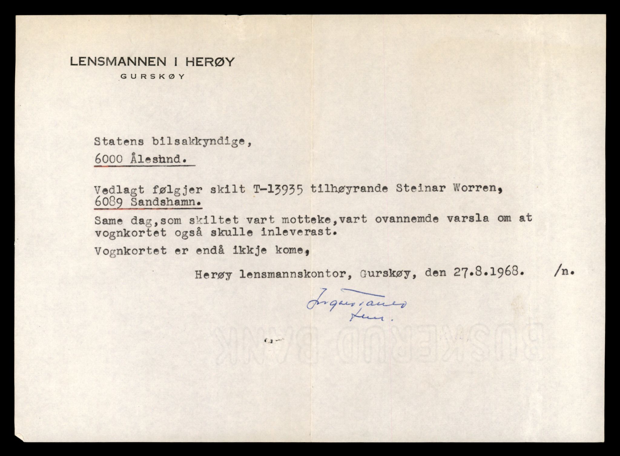 Møre og Romsdal vegkontor - Ålesund trafikkstasjon, AV/SAT-A-4099/F/Fe/L0042: Registreringskort for kjøretøy T 13906 - T 14079, 1927-1998, p. 452