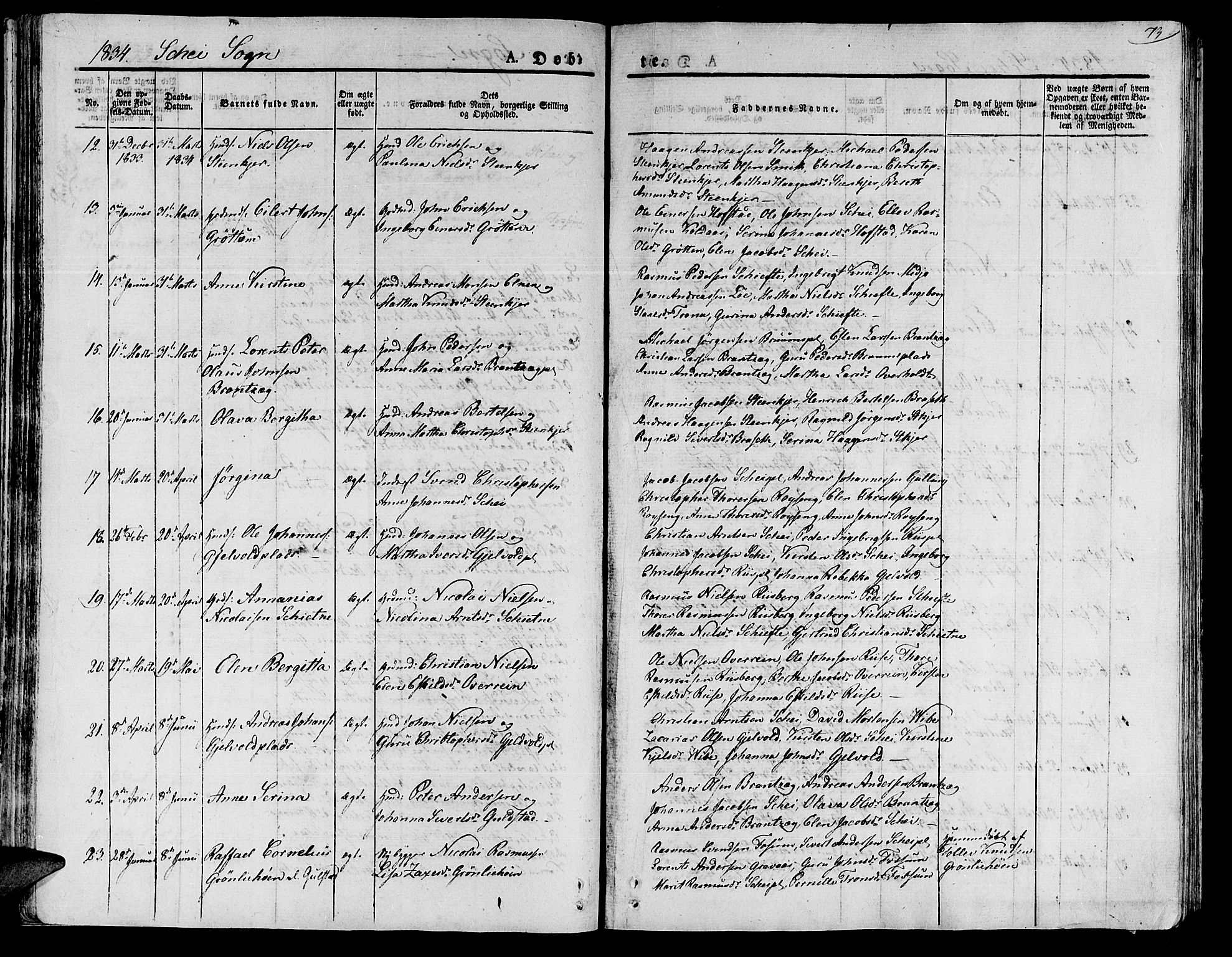 Ministerialprotokoller, klokkerbøker og fødselsregistre - Nord-Trøndelag, SAT/A-1458/735/L0336: Parish register (official) no. 735A05 /2, 1825-1835, p. 73