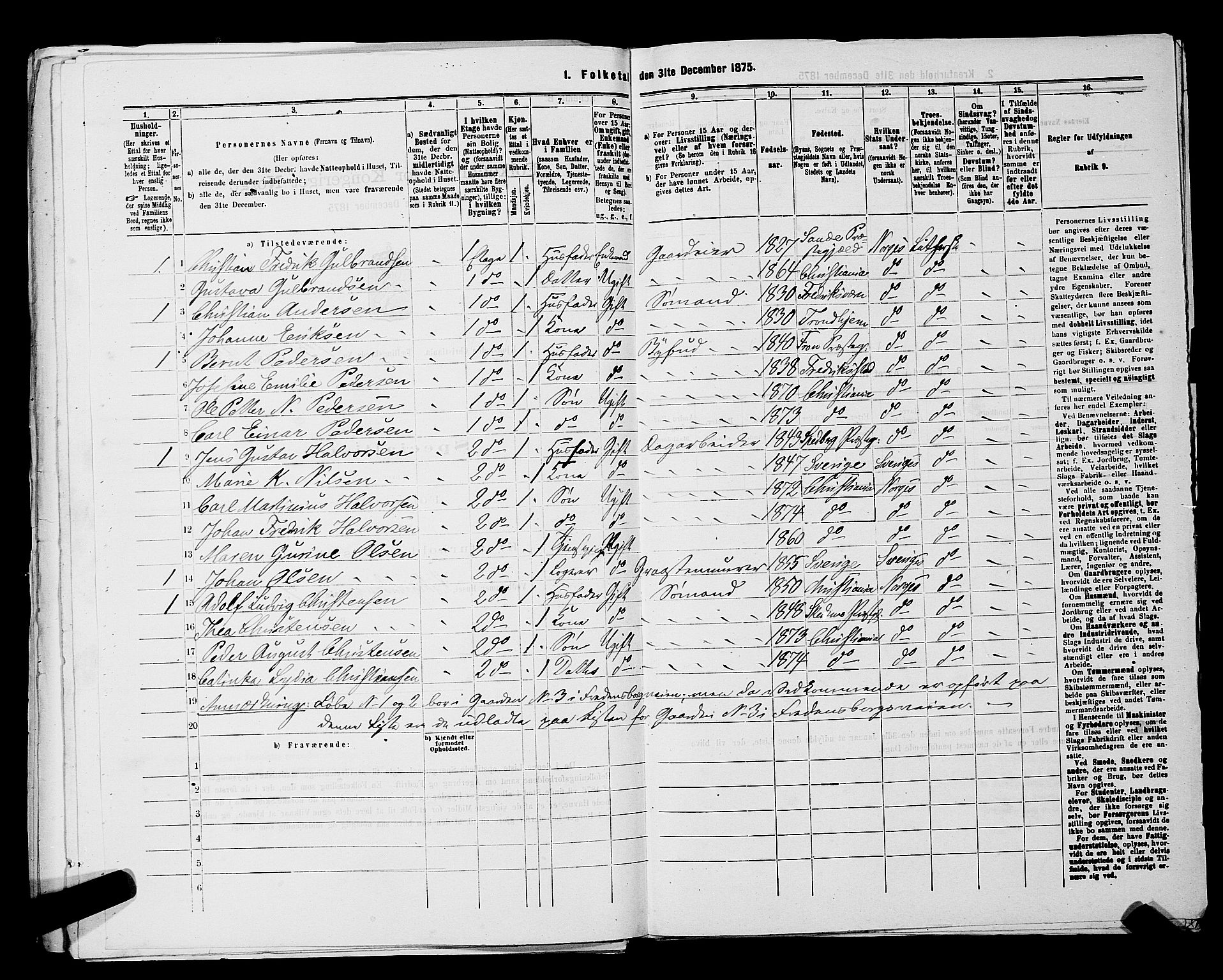 RA, 1875 census for 0301 Kristiania, 1875, p. 2557