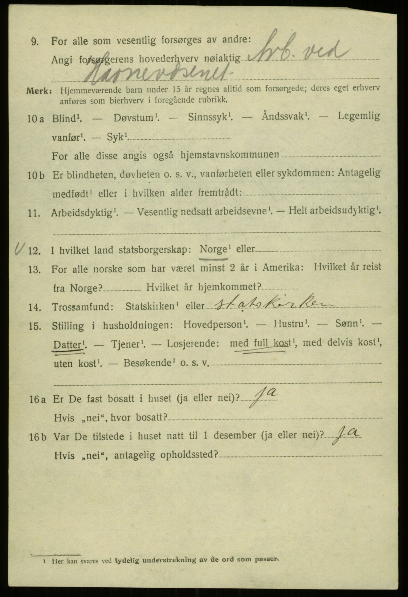 SAB, 1920 census for Bergen, 1920, p. 179271