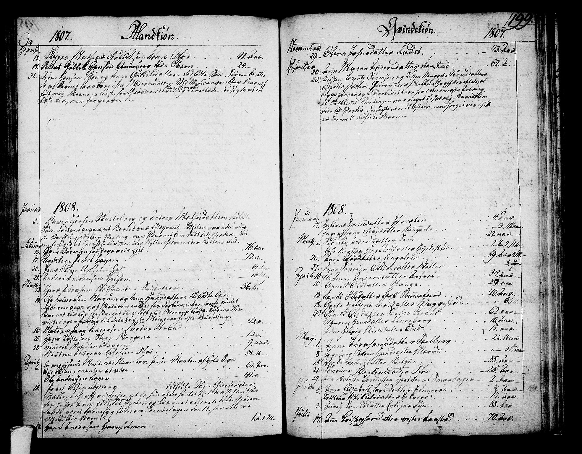 Sandar kirkebøker, SAKO/A-243/F/Fa/L0003: Parish register (official) no. 3, 1789-1814, p. 199