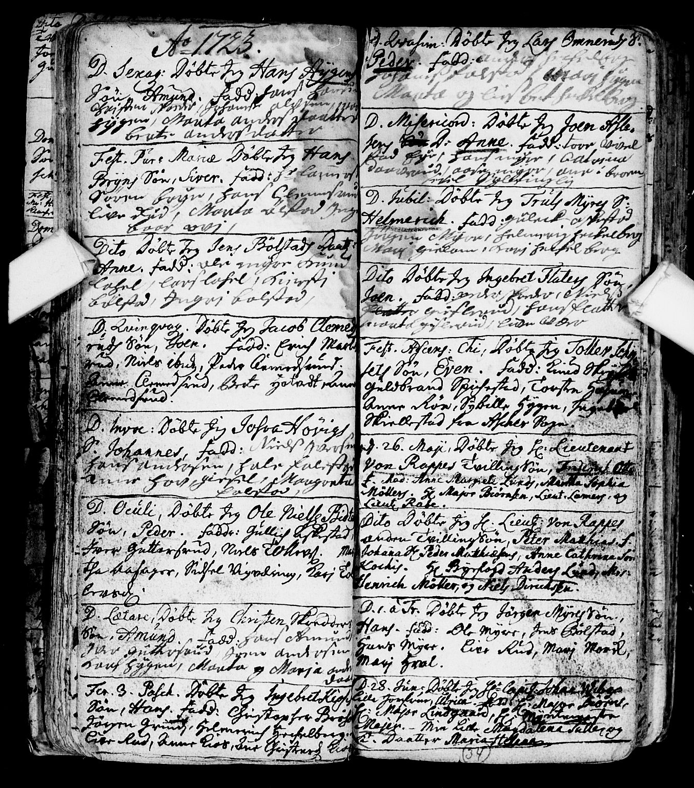 Røyken kirkebøker, SAKO/A-241/F/Fa/L0001: Parish register (official) no. 1, 1701-1730, p. 34