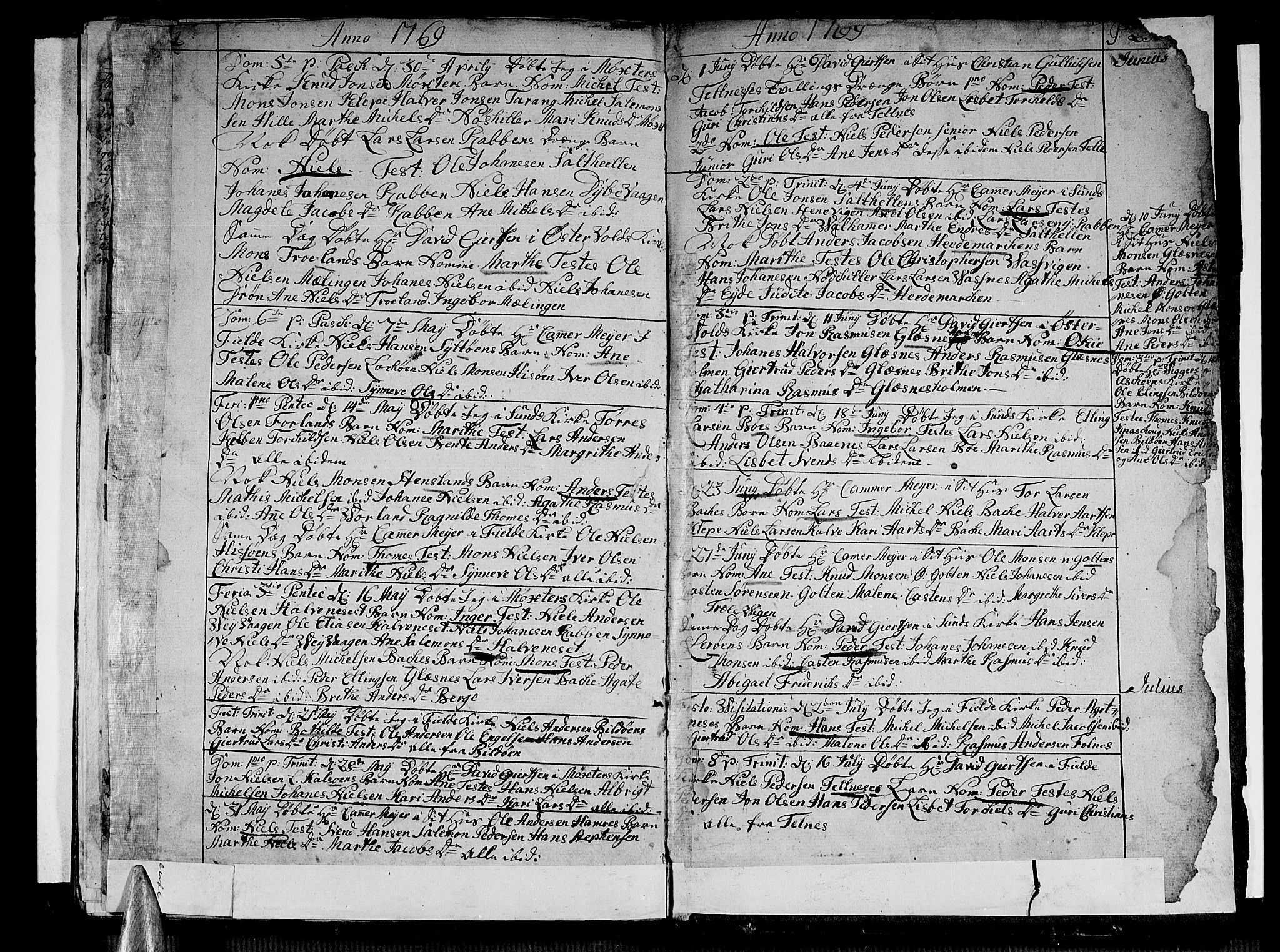 Sund sokneprestembete, AV/SAB-A-99930: Parish register (official) no. A 4, 1748-1769, p. 232-233