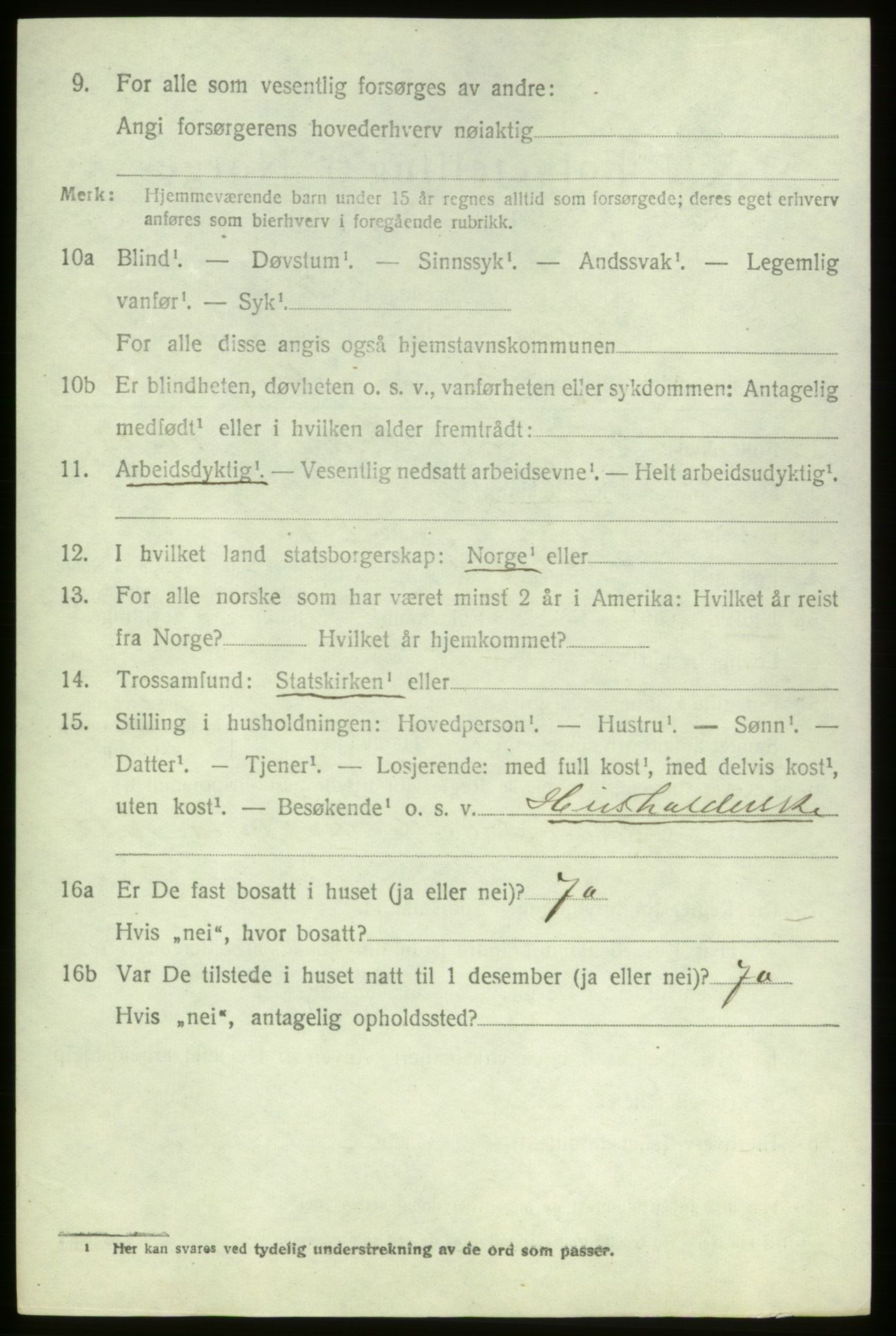 SAB, 1920 census for Stord, 1920, p. 1258