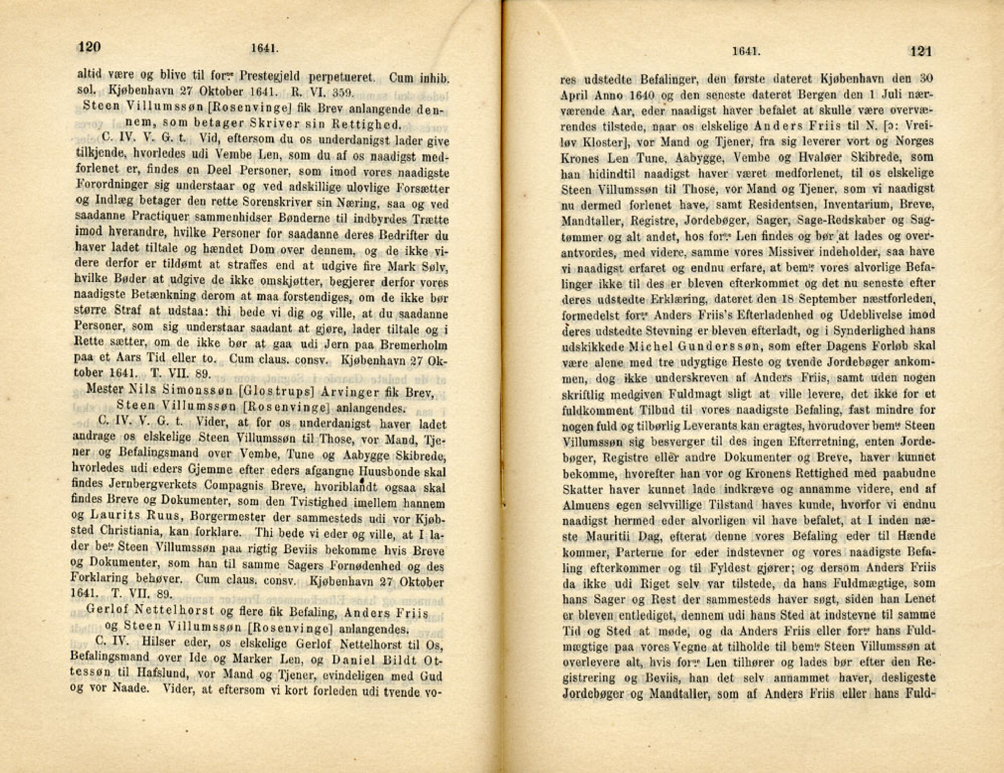 Publikasjoner utgitt av Det Norske Historiske Kildeskriftfond, PUBL/-/-/-: Norske Rigs-Registranter, bind 8, 1641-1648, p. 120-121