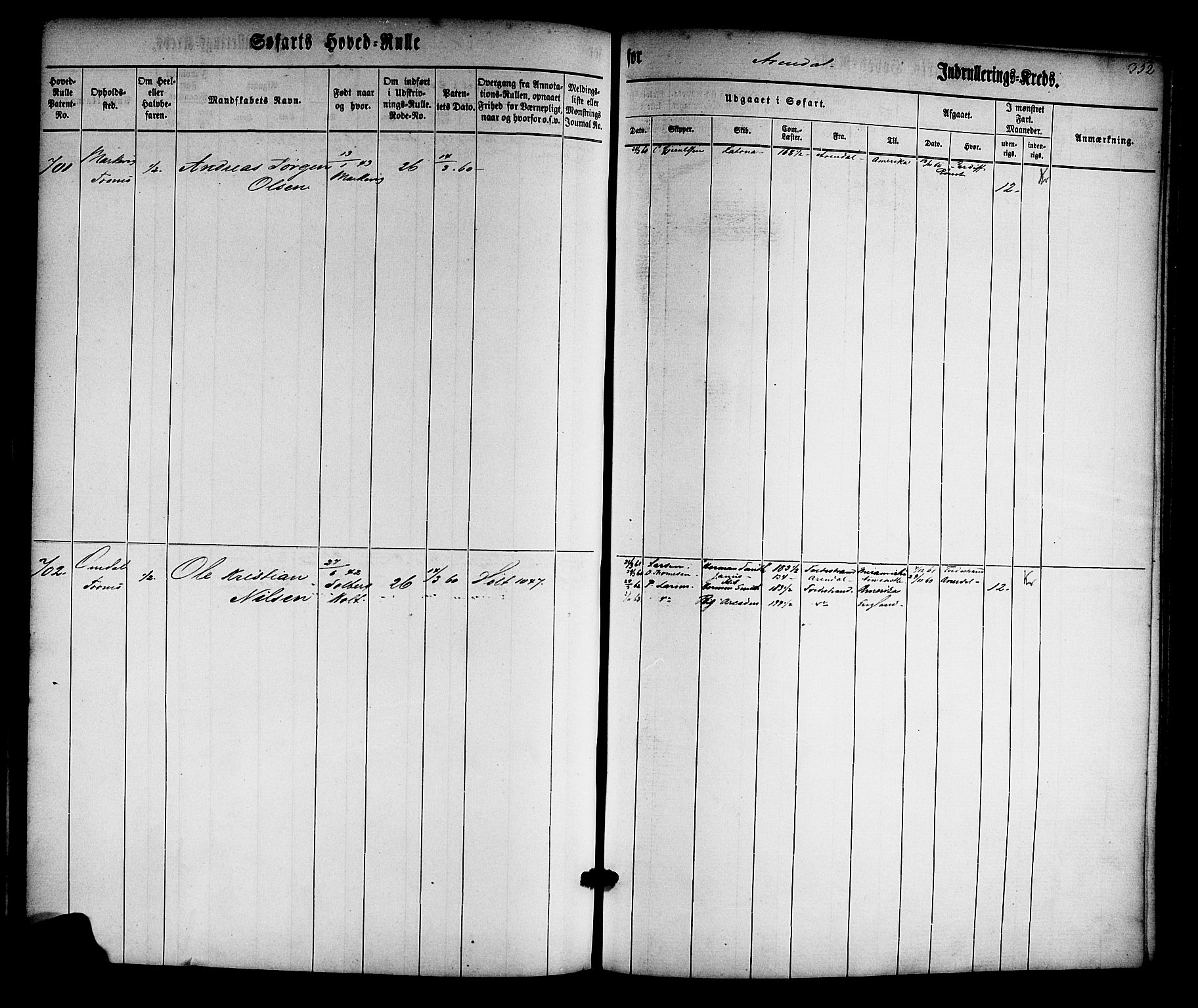 Arendal mønstringskrets, AV/SAK-2031-0012/F/Fb/L0008: Hovedrulle nr 1-766, S-6, 1860-1865, p. 358