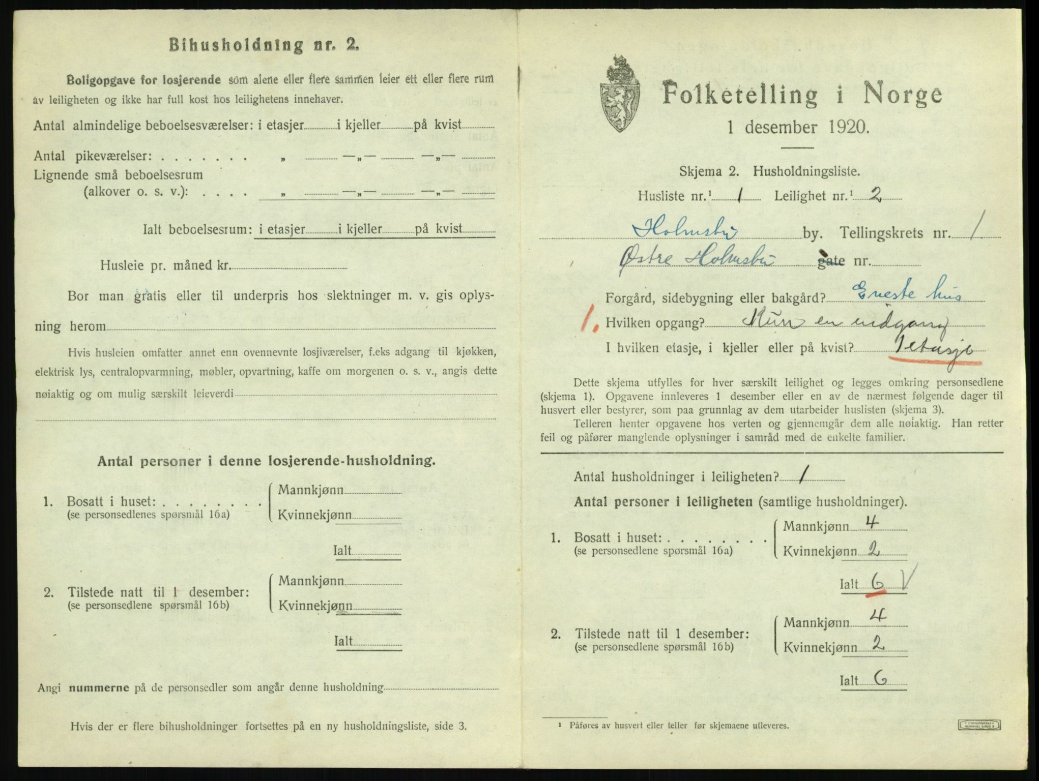 SAKO, 1920 census for Holmsbu, 1920, p. 210