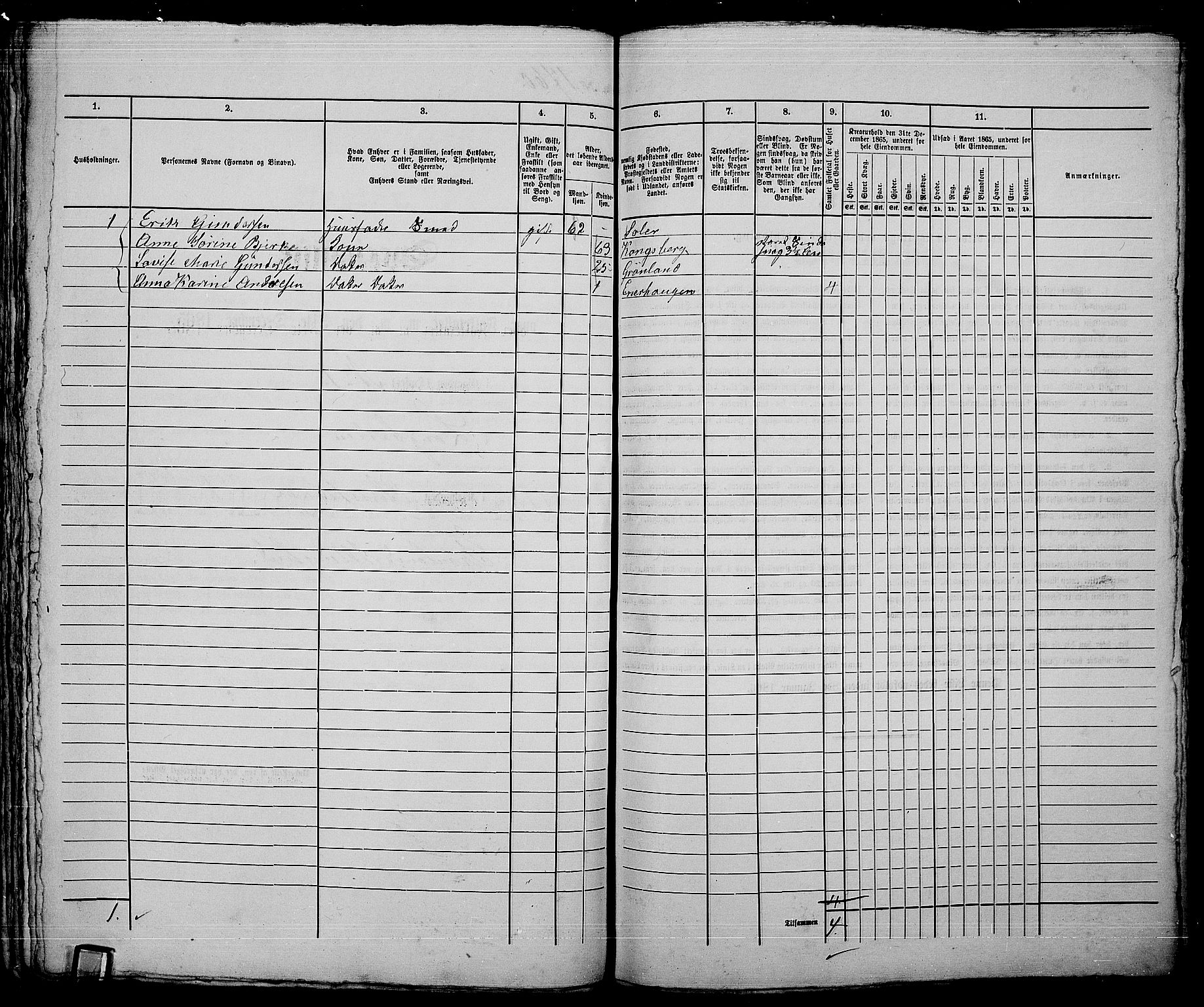 RA, 1865 census for Kristiania, 1865, p. 3963