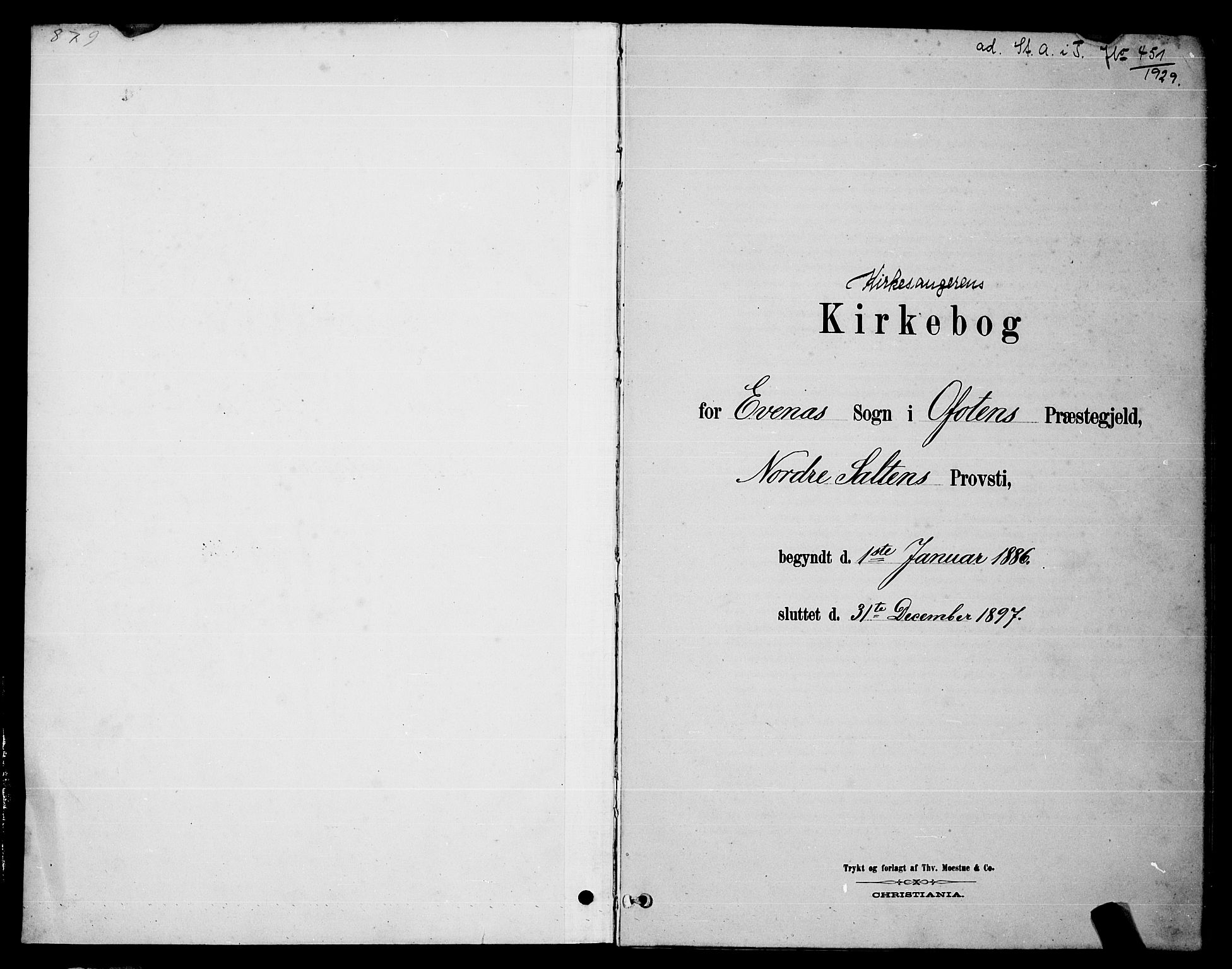Ministerialprotokoller, klokkerbøker og fødselsregistre - Nordland, SAT/A-1459/863/L0914: Parish register (copy) no. 863C04, 1886-1897