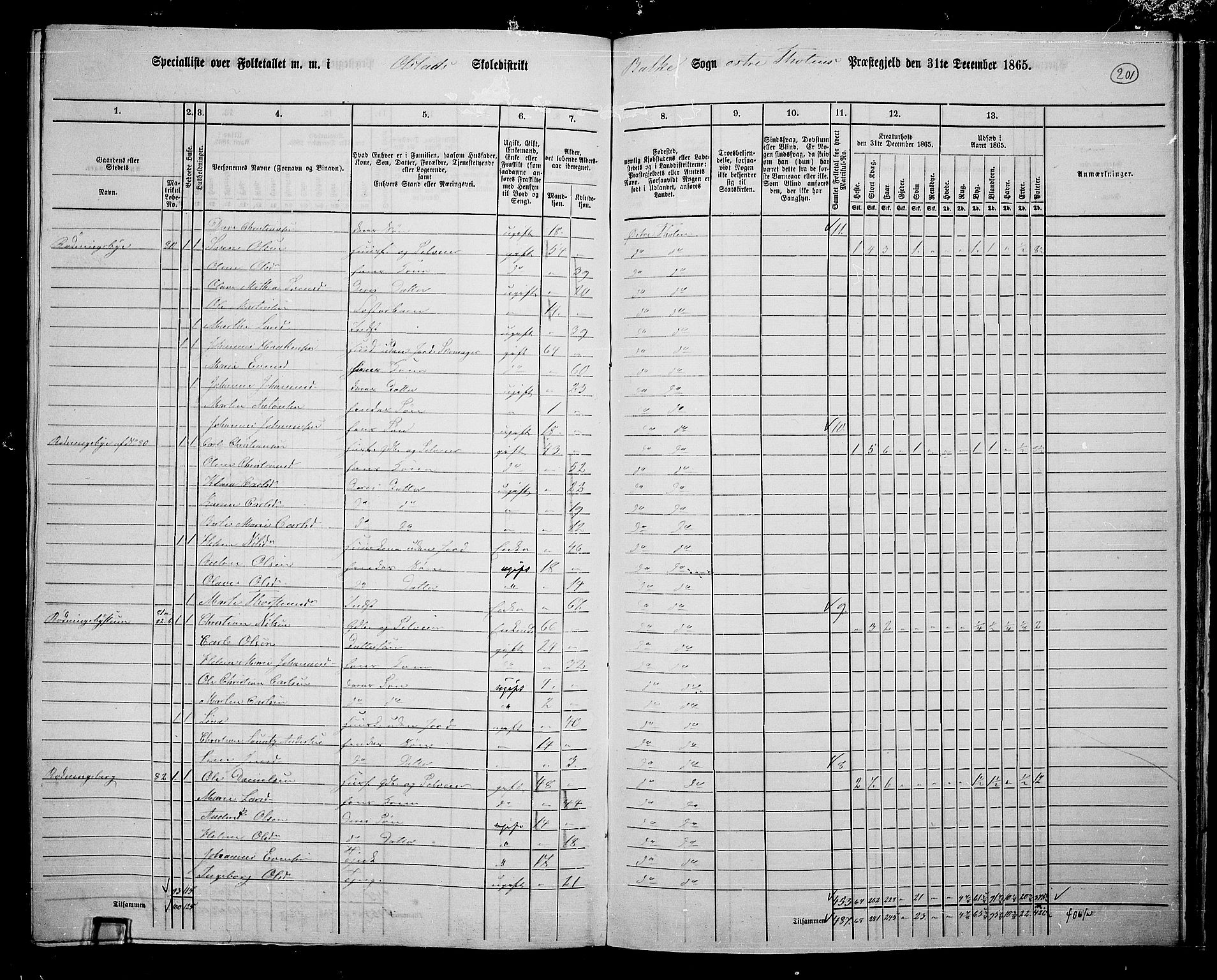 RA, 1865 census for Østre Toten, 1865, p. 313