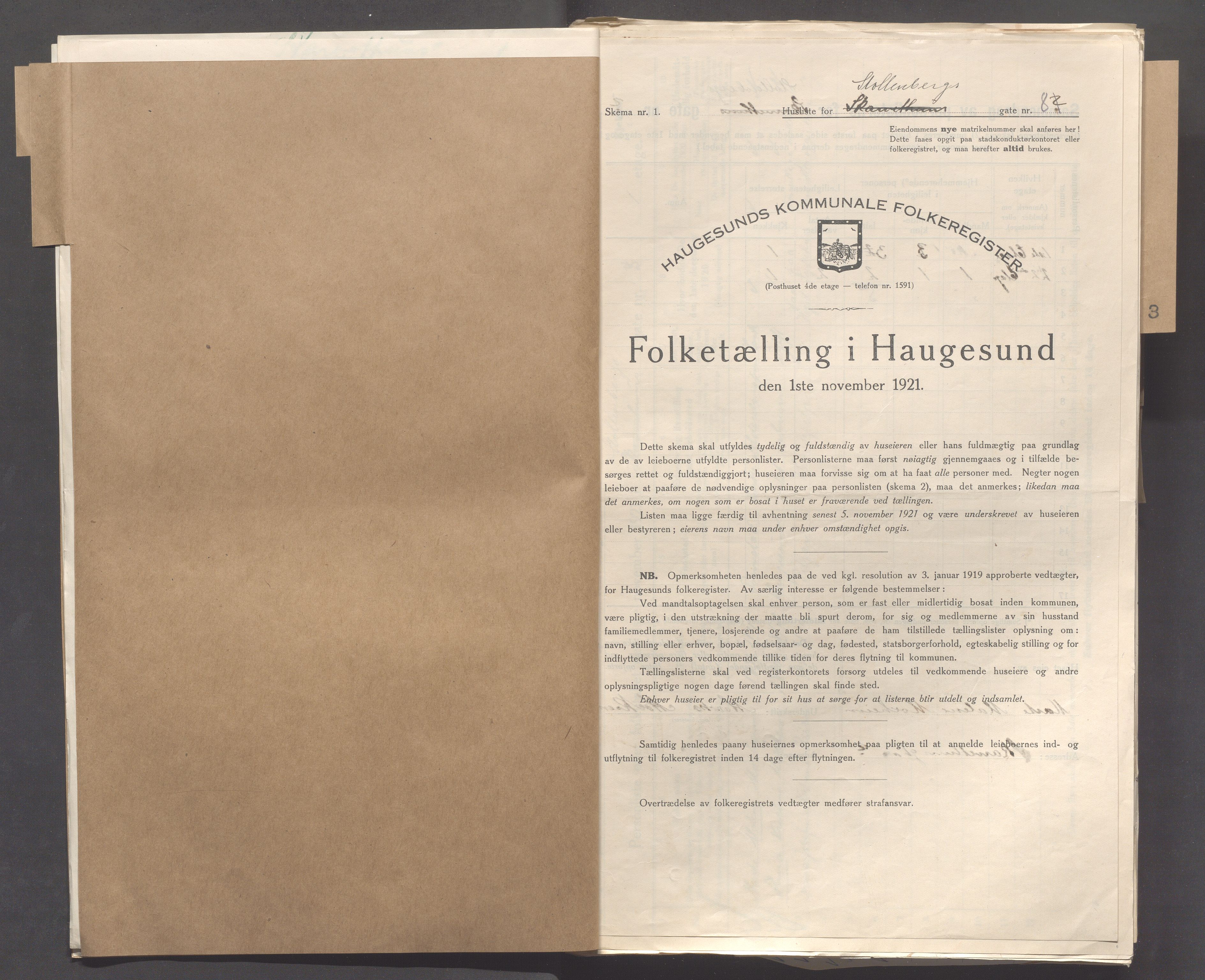 IKAR, Local census 1.11.1921 for Haugesund, 1921, p. 7045
