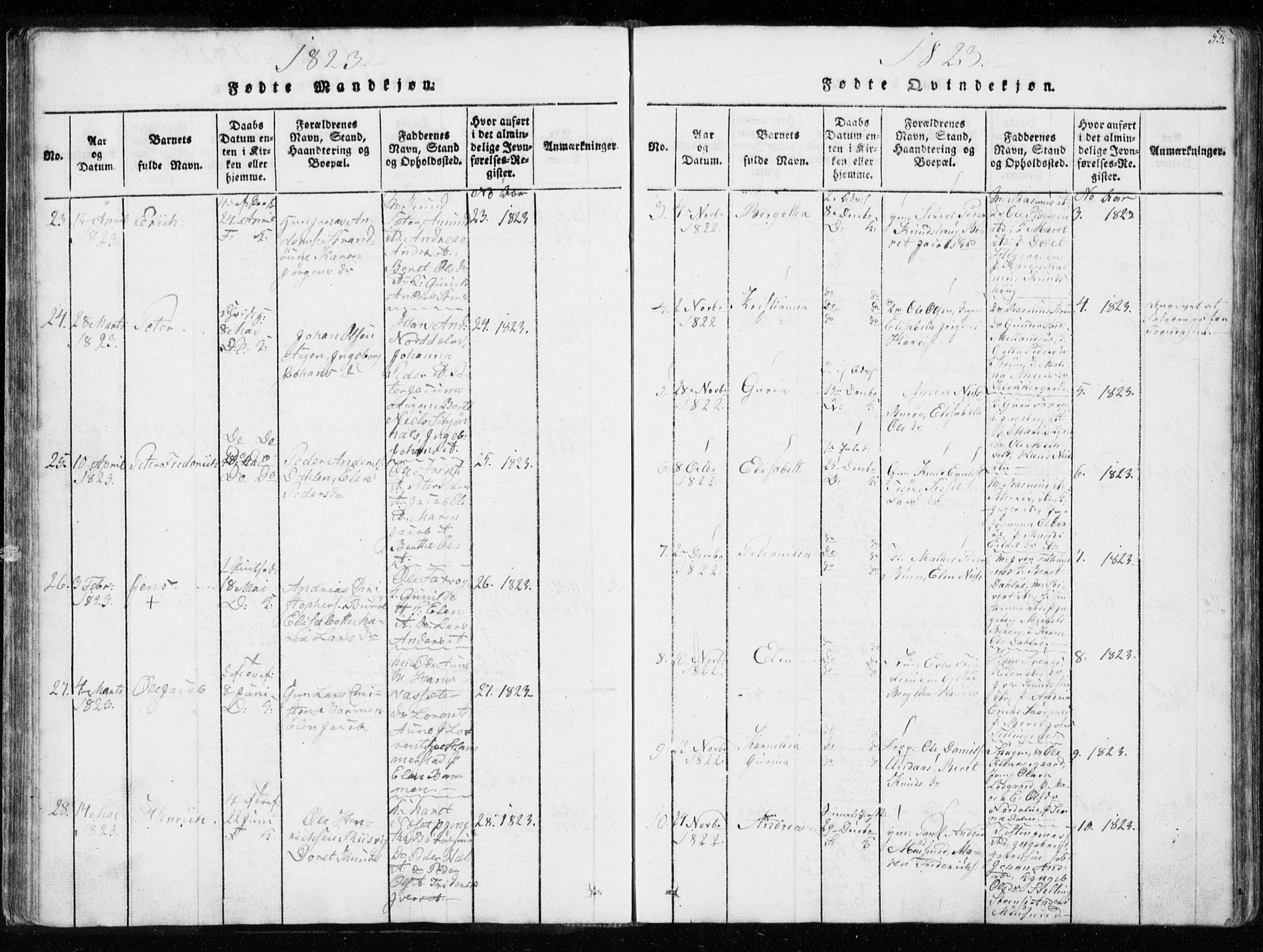 Ministerialprotokoller, klokkerbøker og fødselsregistre - Sør-Trøndelag, SAT/A-1456/634/L0527: Parish register (official) no. 634A03, 1818-1826, p. 53