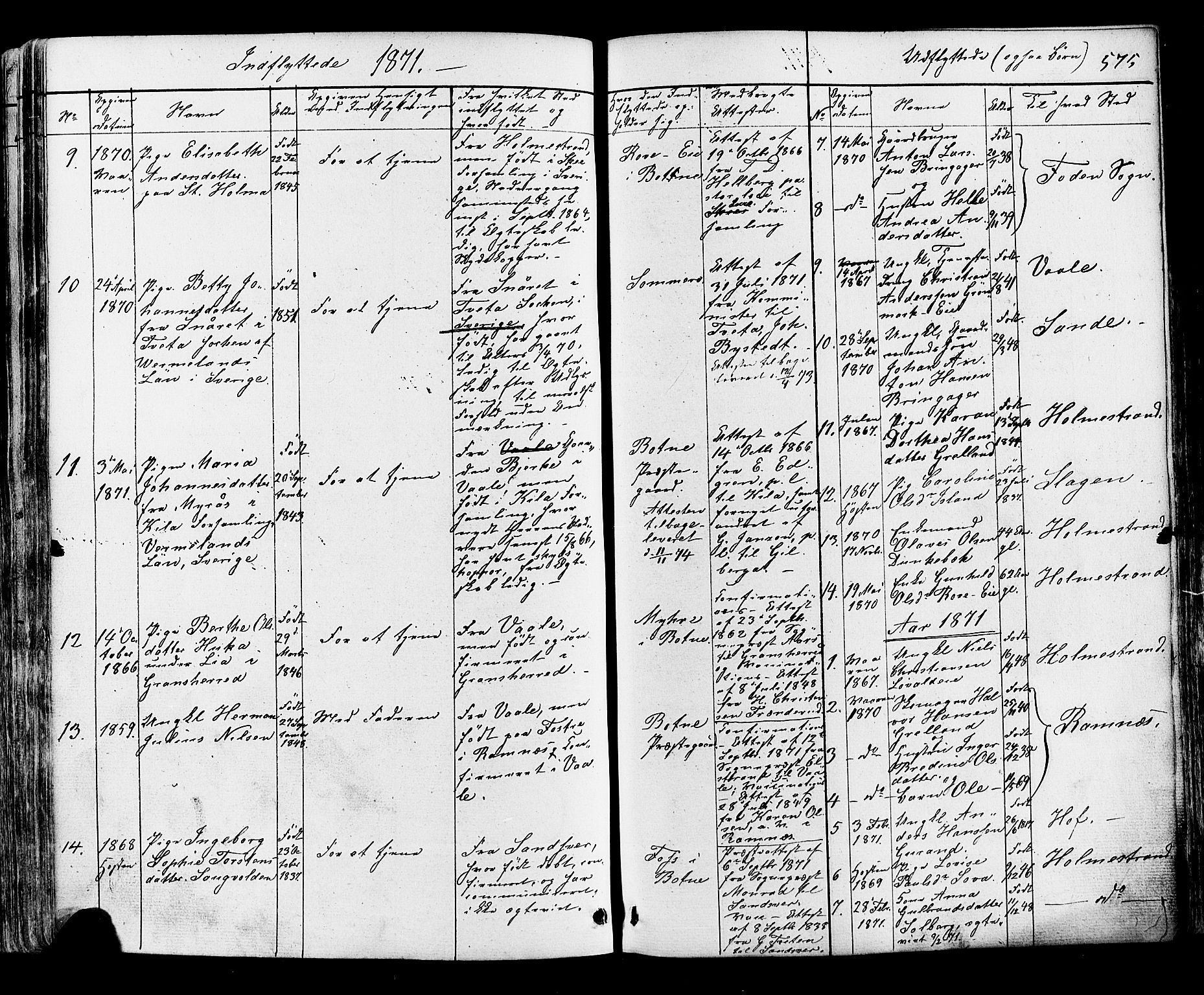 Botne kirkebøker, AV/SAKO-A-340/F/Fa/L0006: Parish register (official) no. I 6, 1836-1877, p. 575