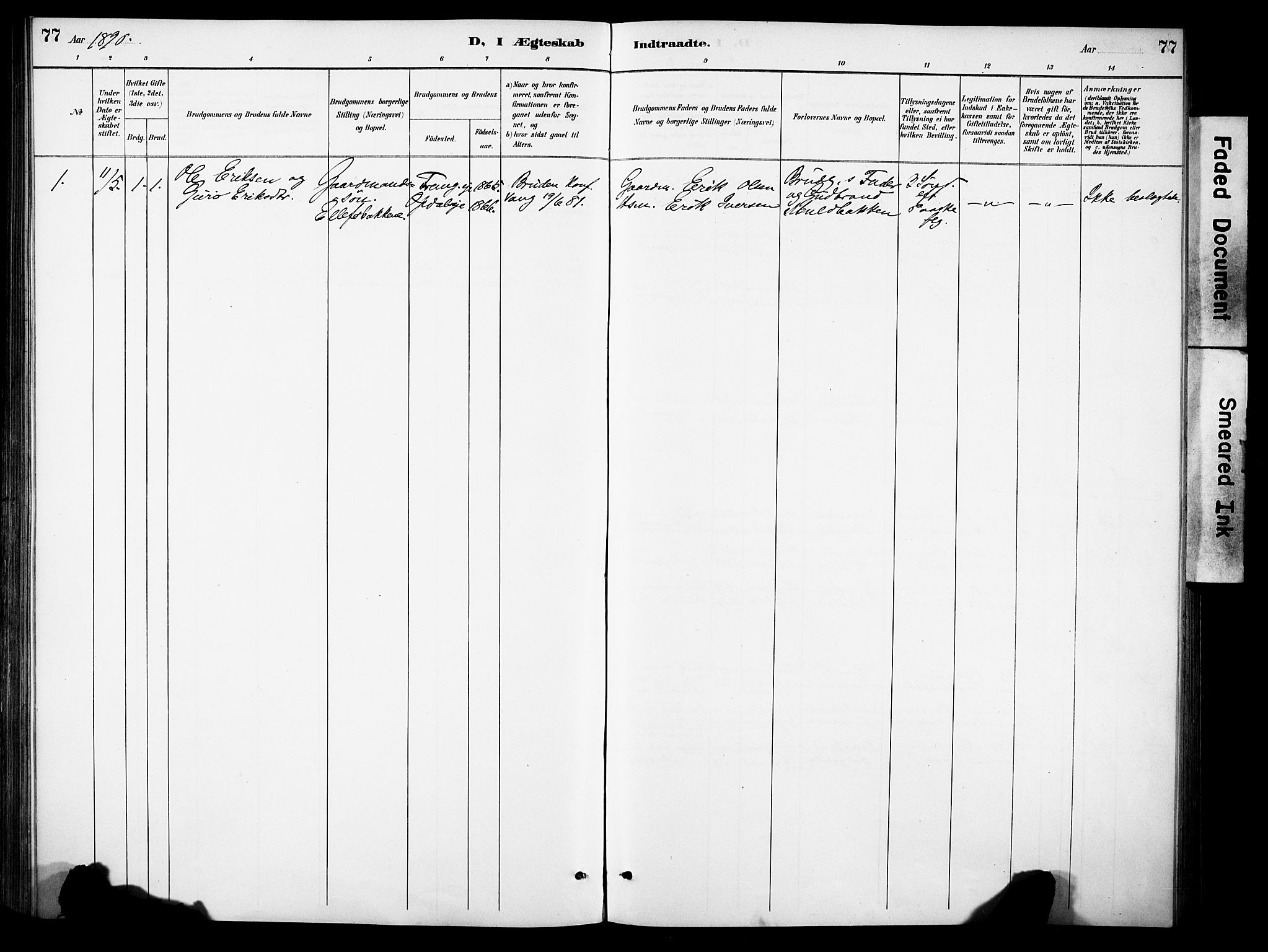 Sør-Aurdal prestekontor, SAH/PREST-128/H/Ha/Haa/L0010: Parish register (official) no. 10, 1886-1906, p. 77