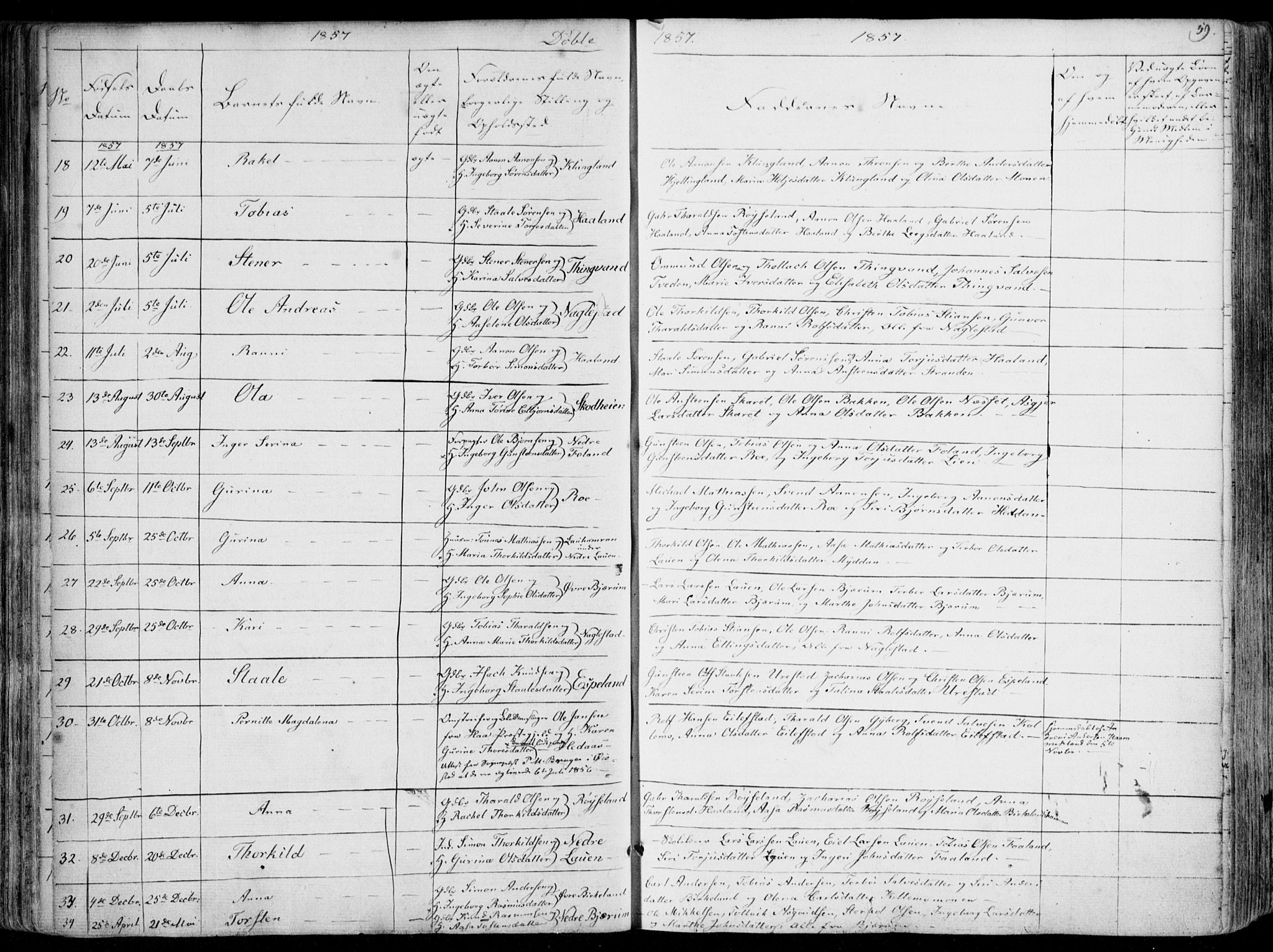 Hægebostad sokneprestkontor, SAK/1111-0024/F/Fa/Faa/L0004: Parish register (official) no. A 4, 1834-1864, p. 59