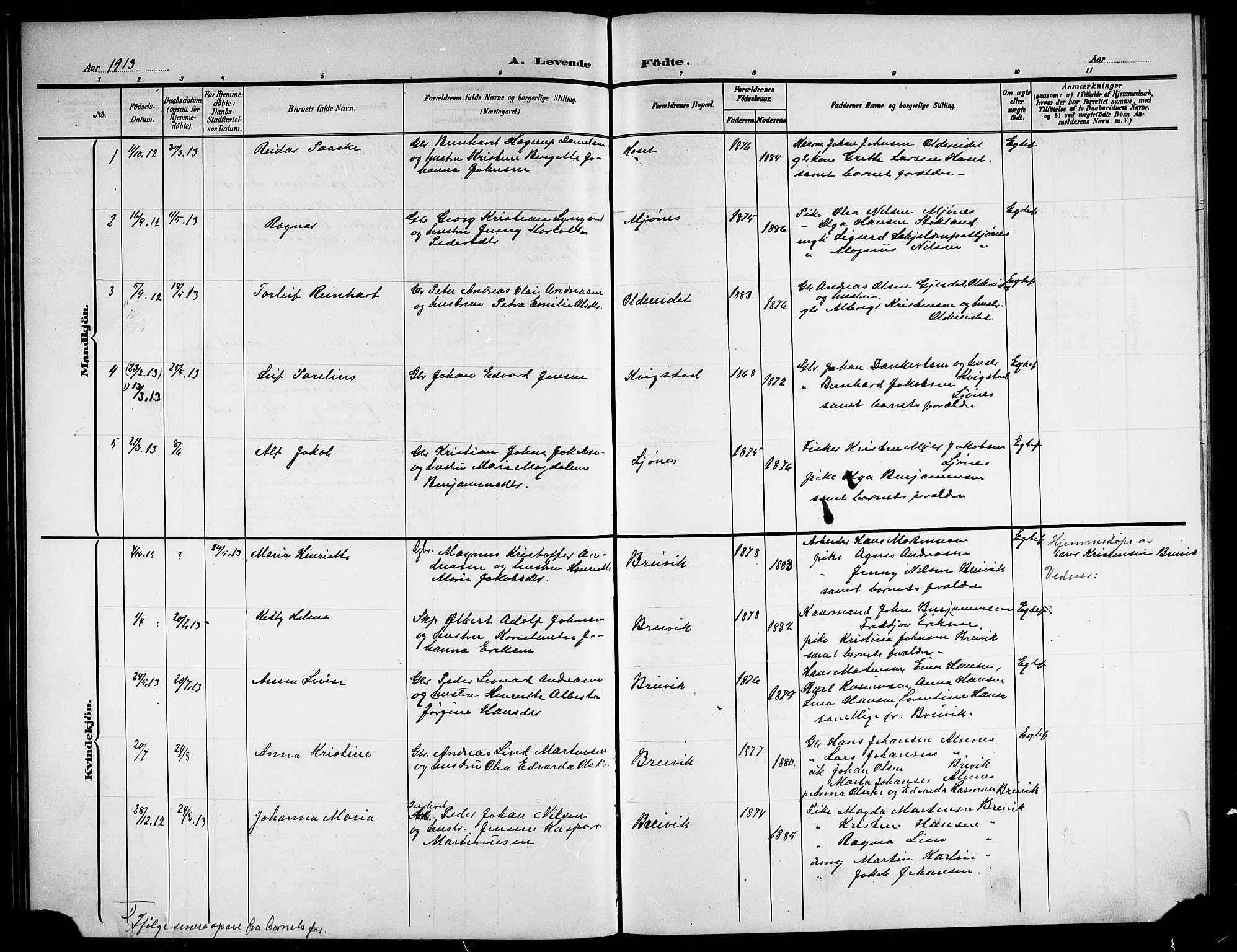 Ministerialprotokoller, klokkerbøker og fødselsregistre - Nordland, AV/SAT-A-1459/852/L0756: Parish register (copy) no. 852C07, 1902-1916