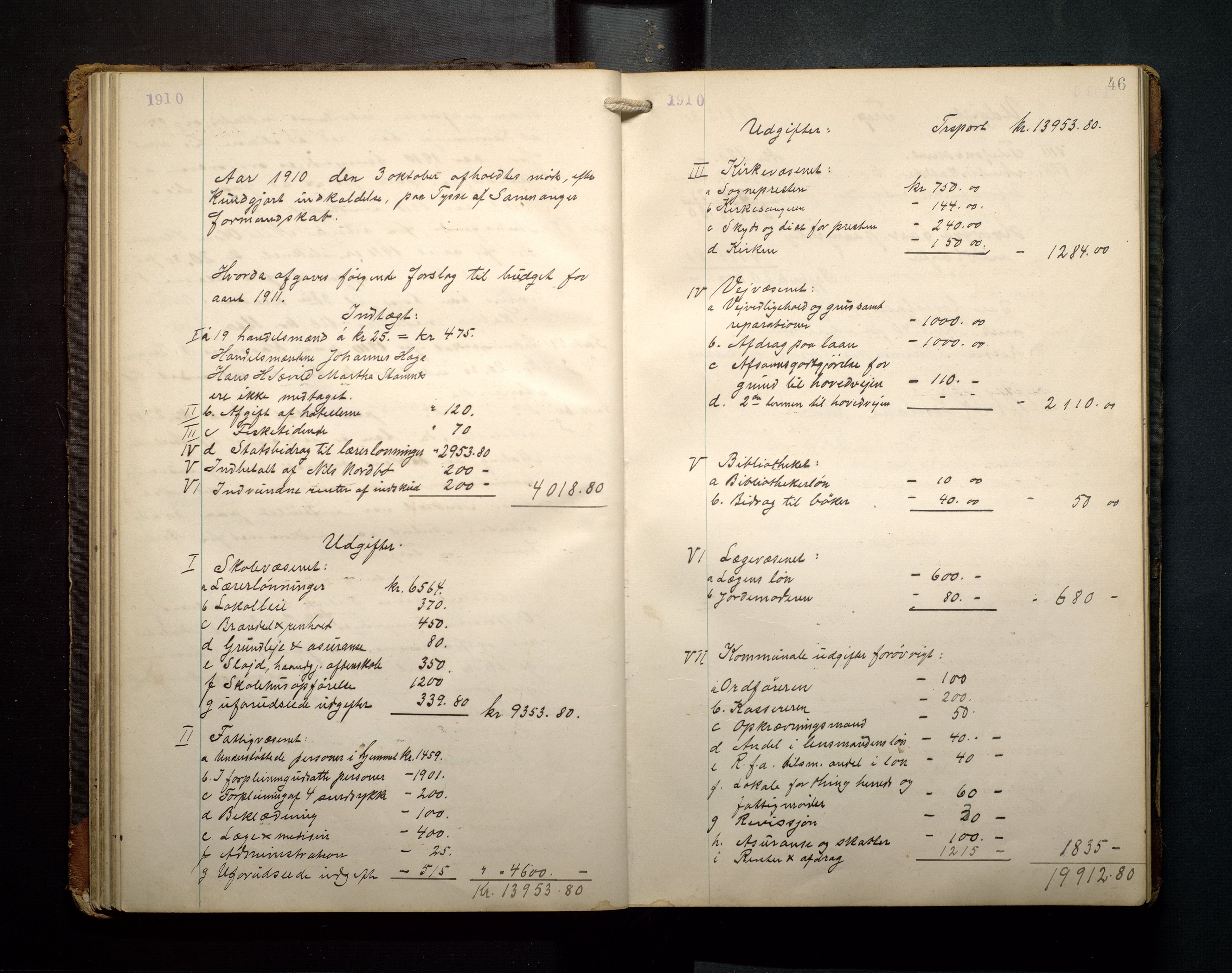 Samnanger kommune. Formannskapet, IKAH/1242-021/A/Aa/Aaa/L0001: Møtebok for formannskap og heradstyre, 1906-1920, p. 46