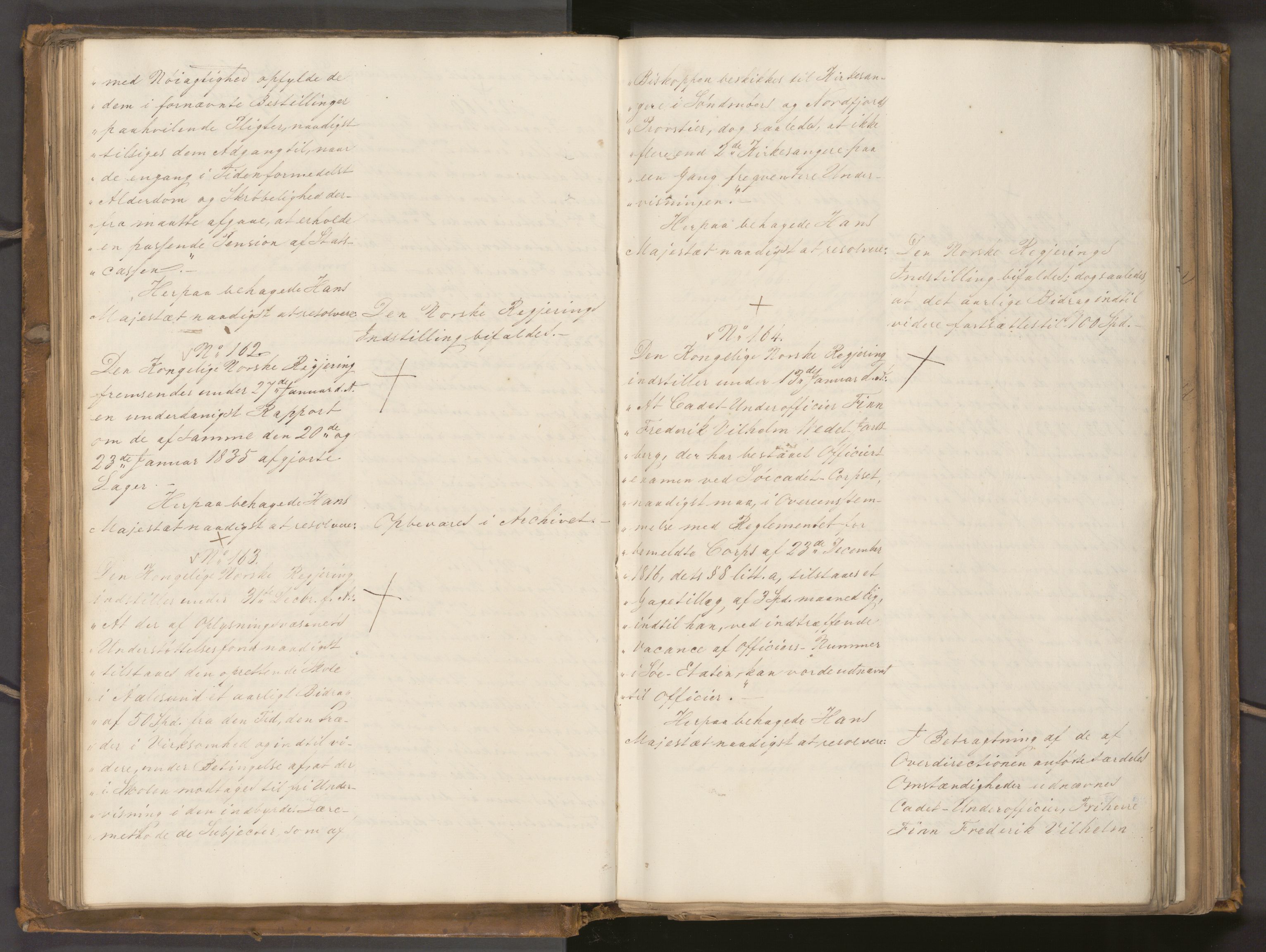 Statsrådssekretariatet, AV/RA-S-1001/A/Ab/L0040: Kgl. res. nr. 1-568, 1. halvår, 1835