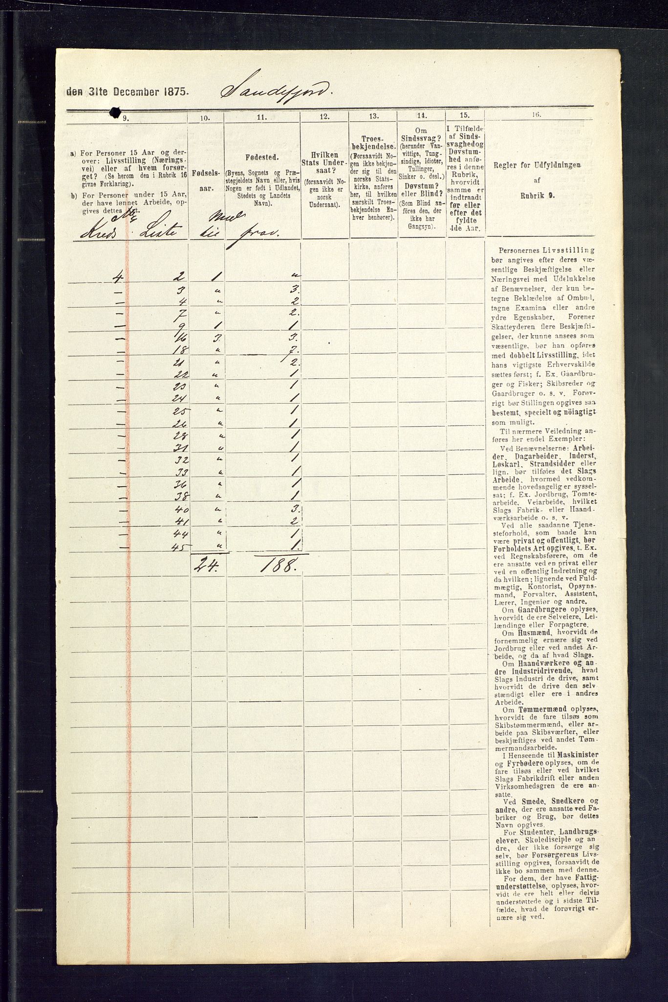 SAKO, 1875 census for 0706B Sandeherred/Sandefjord, 1875, p. 13