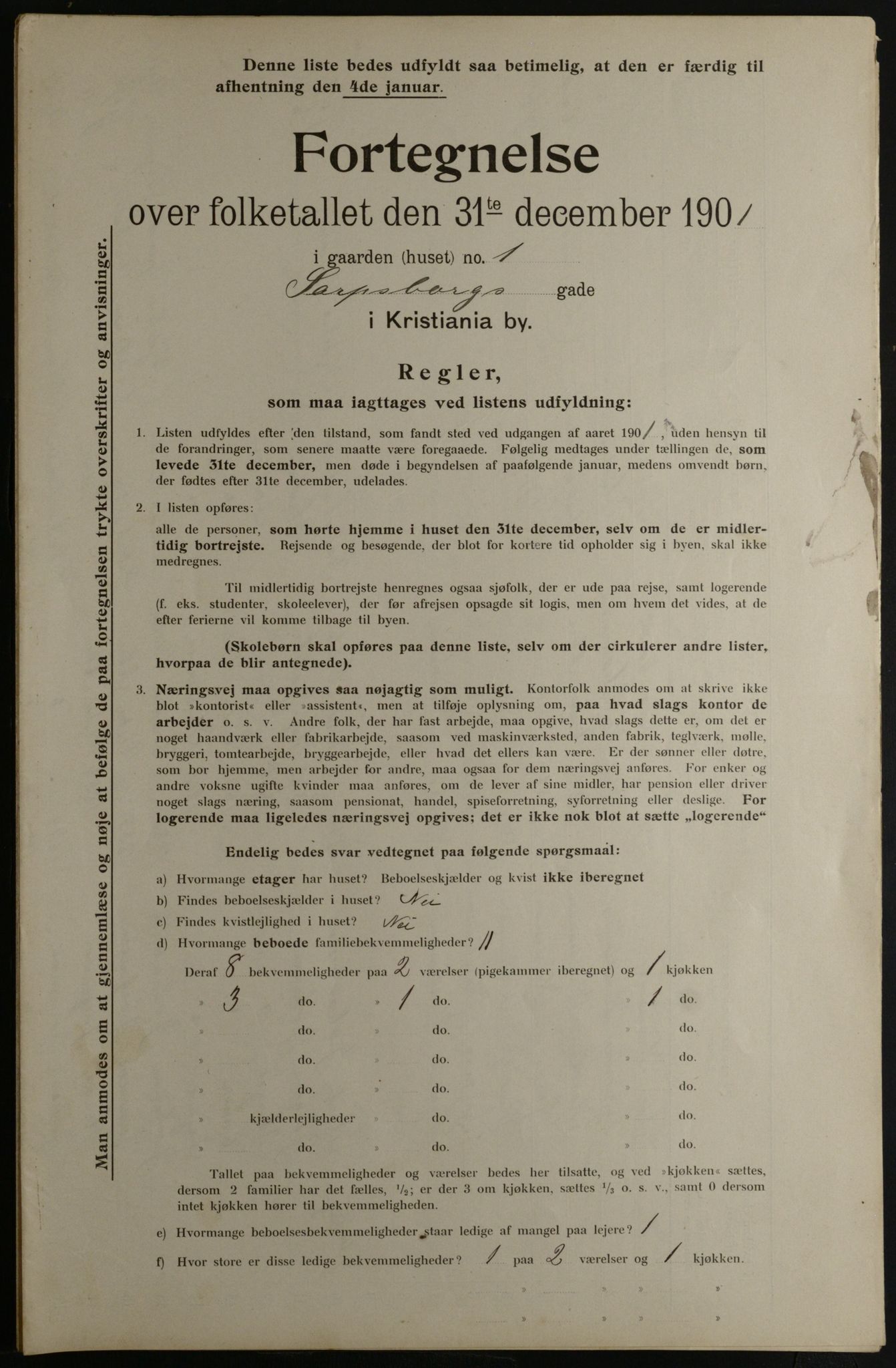 OBA, Municipal Census 1901 for Kristiania, 1901, p. 13839