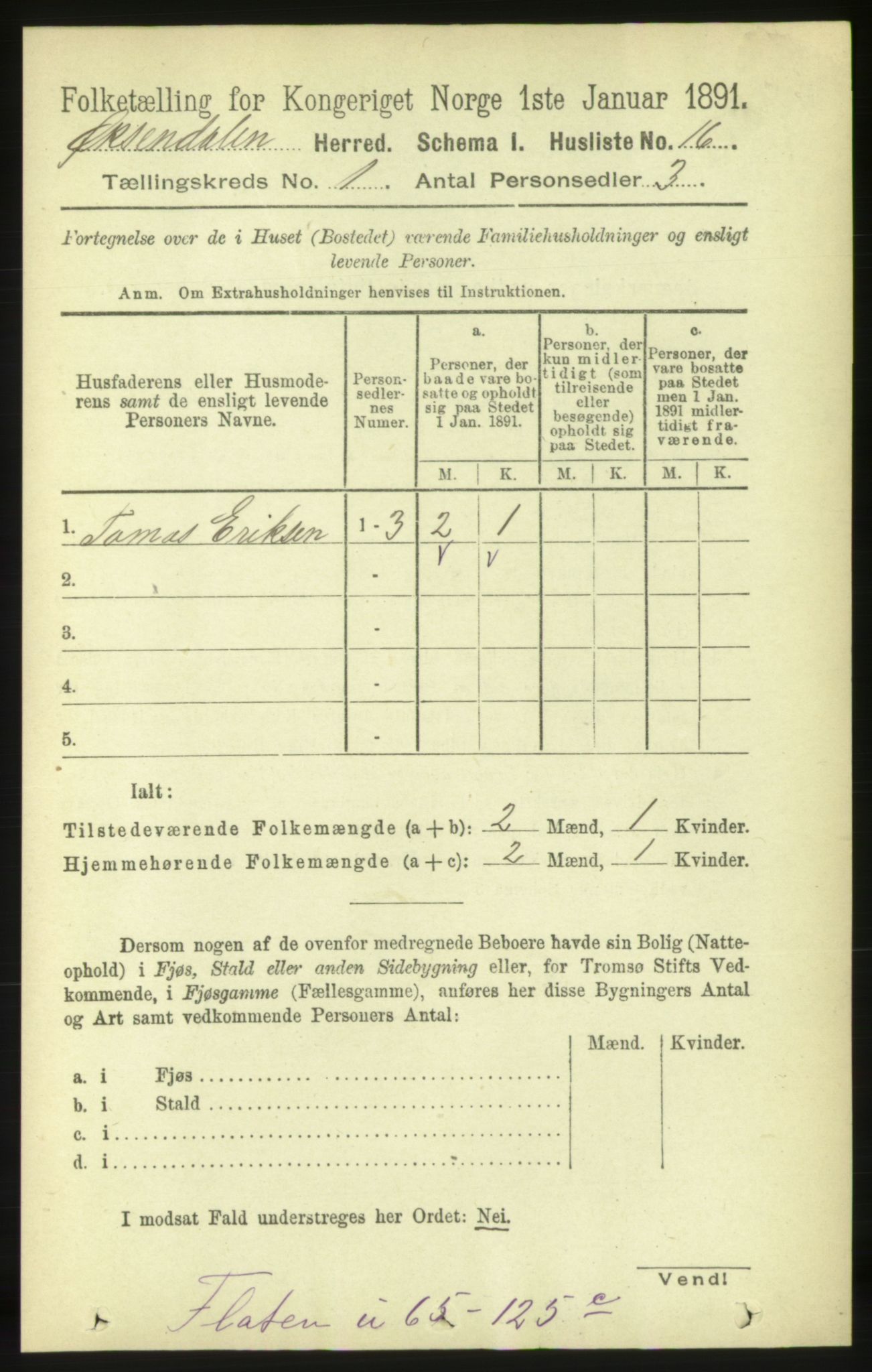 RA, 1891 census for 1561 Øksendal, 1891, p. 33