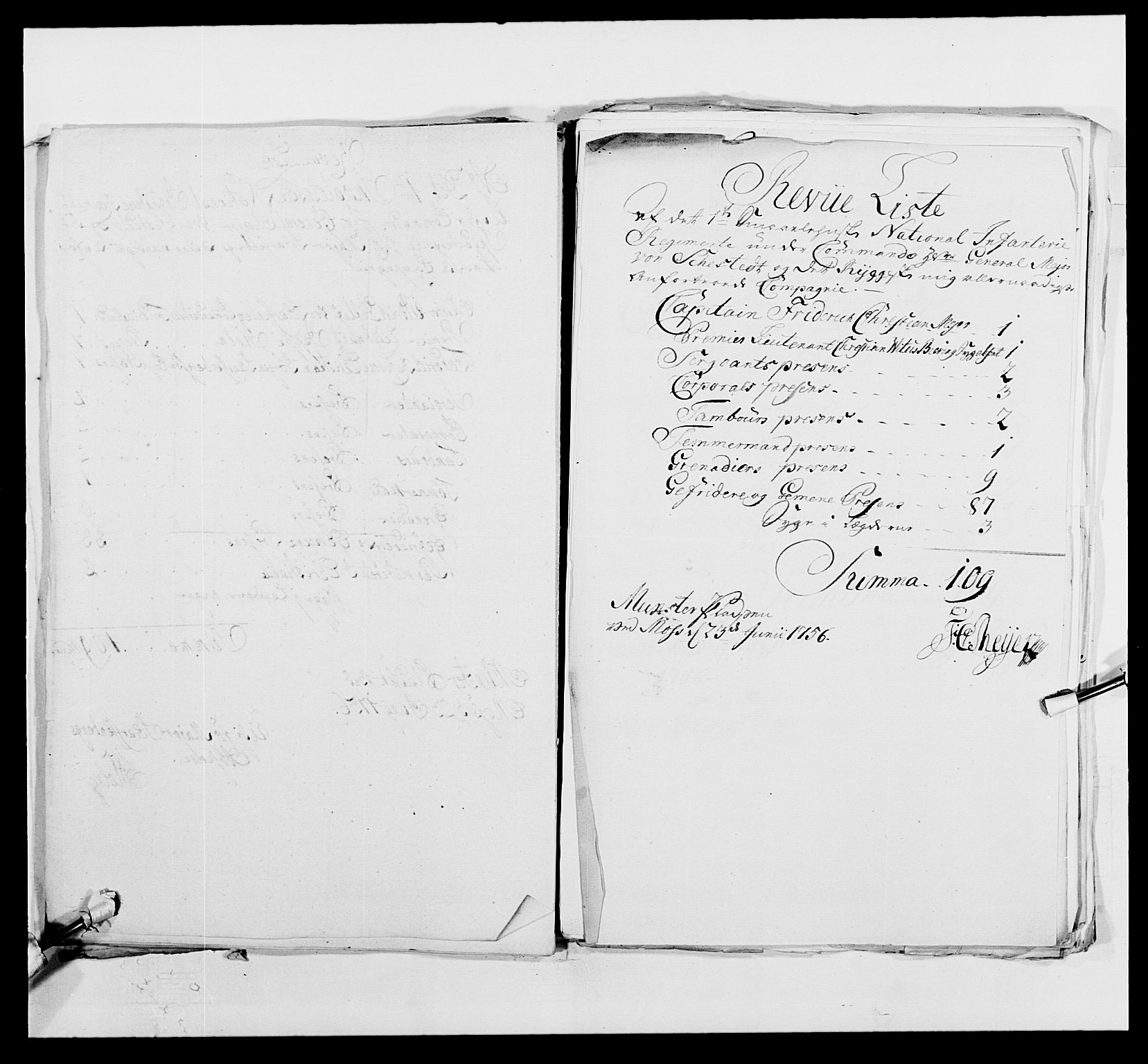 Kommanderende general (KG I) med Det norske krigsdirektorium, AV/RA-EA-5419/E/Ea/L0495: 1. Smålenske regiment, 1732-1763, p. 608