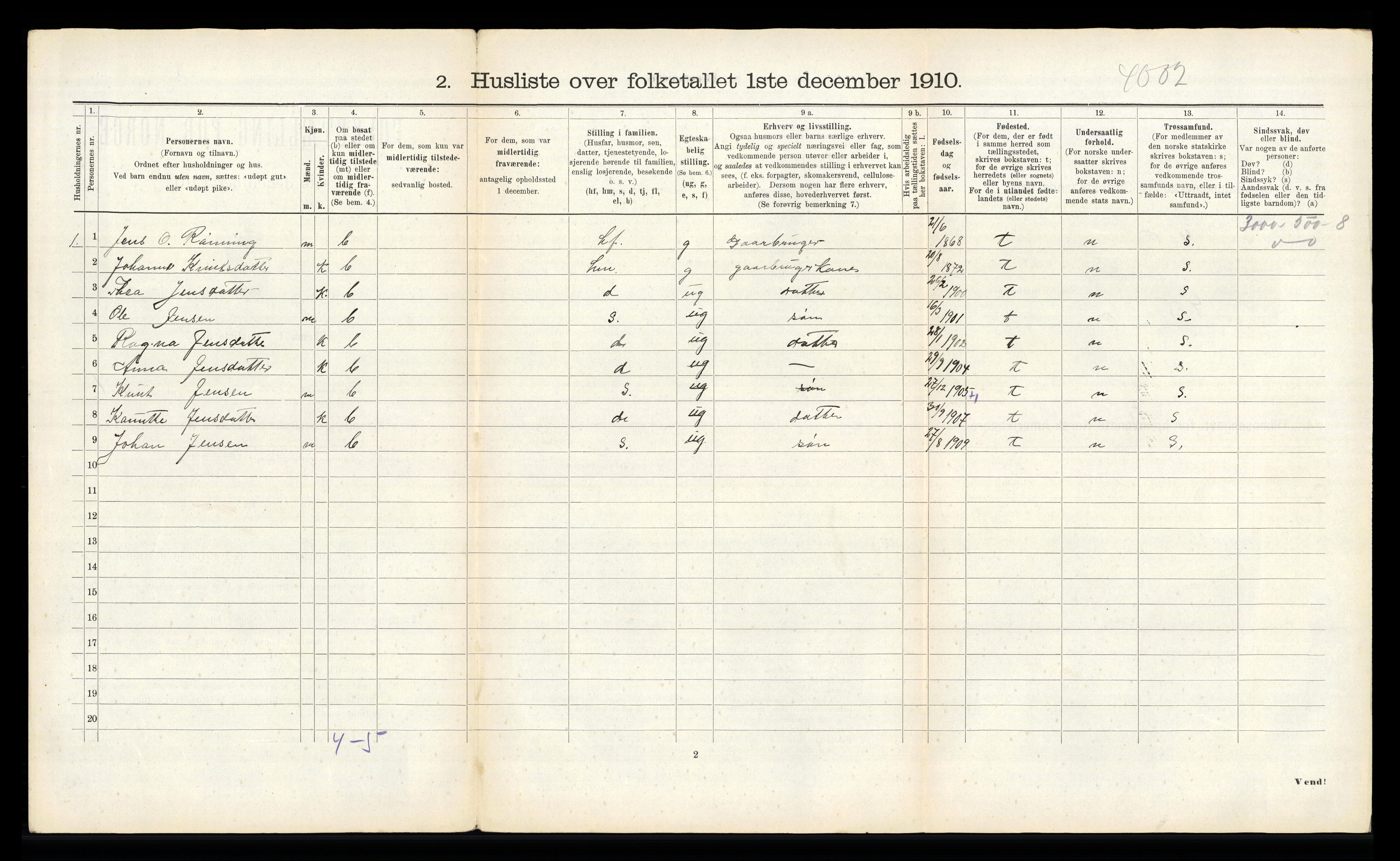 RA, 1910 census for Hjørundfjord, 1910, p. 61