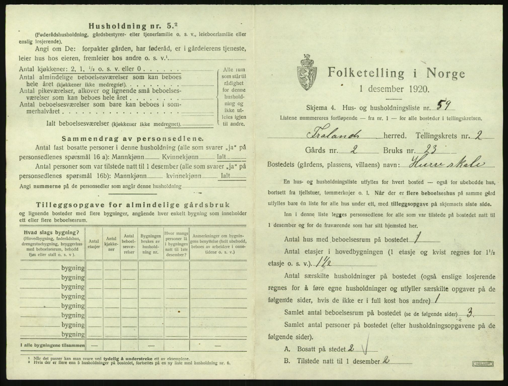 SAK, 1920 census for Froland, 1920, p. 315