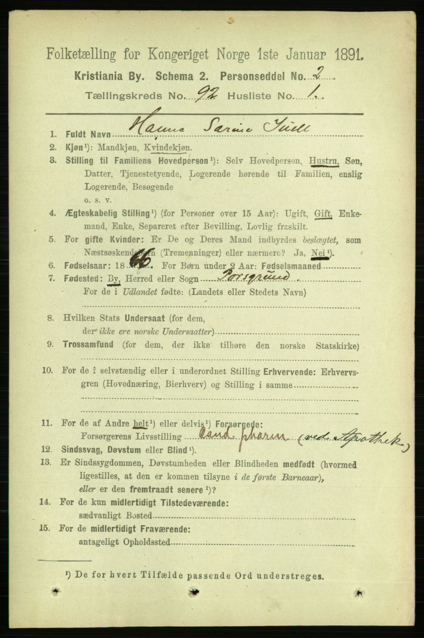 RA, 1891 census for 0301 Kristiania, 1891, p. 44863