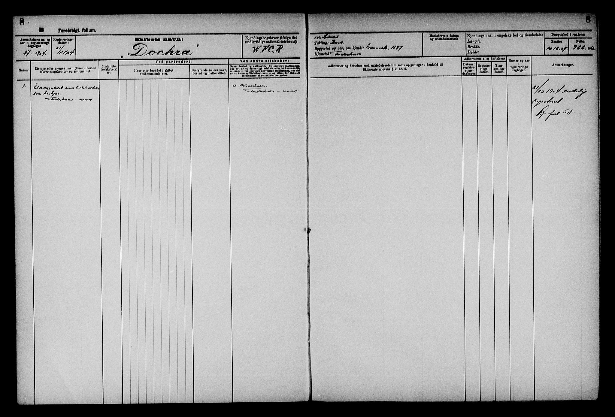 Holt sorenskriveri, AV/SAK-1221-0002/G/Gf/L0003: Mortgage register no. 31, 1903-1965, p. 8