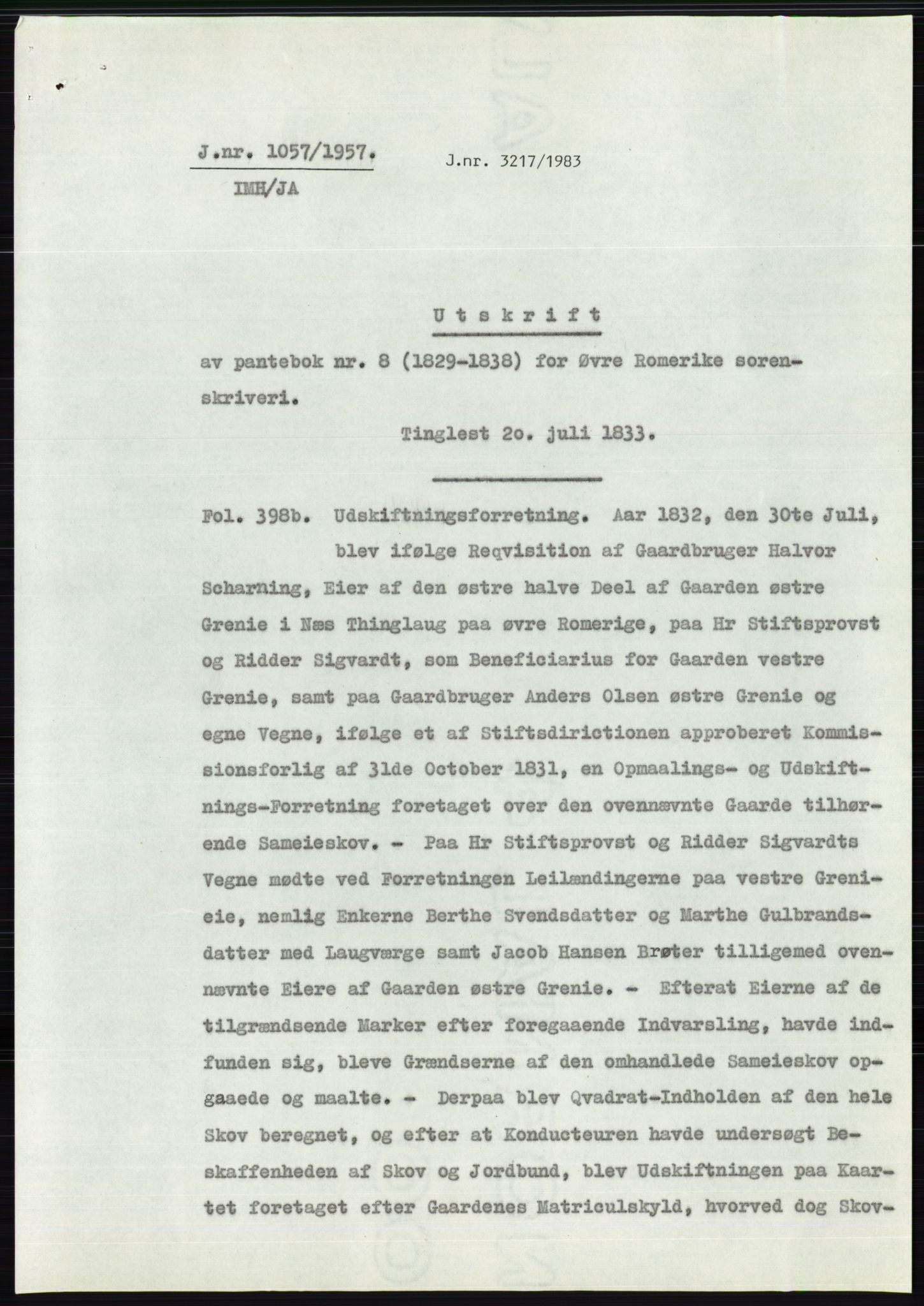 Statsarkivet i Oslo, SAO/A-10621/Z/Zd/L0007: Avskrifter, j.nr 804-1436/1957, 1957, p. 195