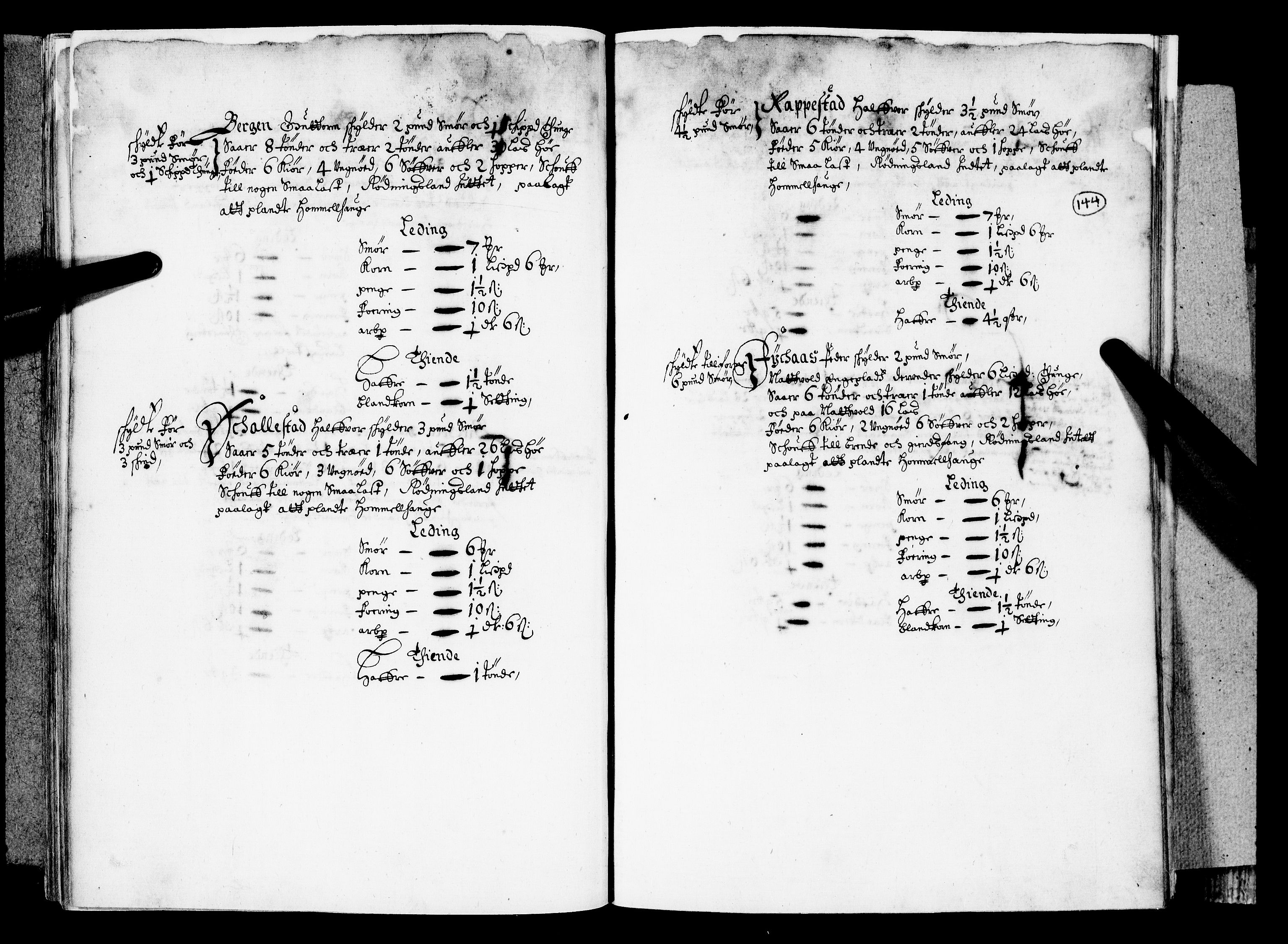 Rentekammeret inntil 1814, Realistisk ordnet avdeling, AV/RA-EA-4070/N/Nb/Nba/L0019: Tønsberg len, 1. del, 1668, p. 143b-144a