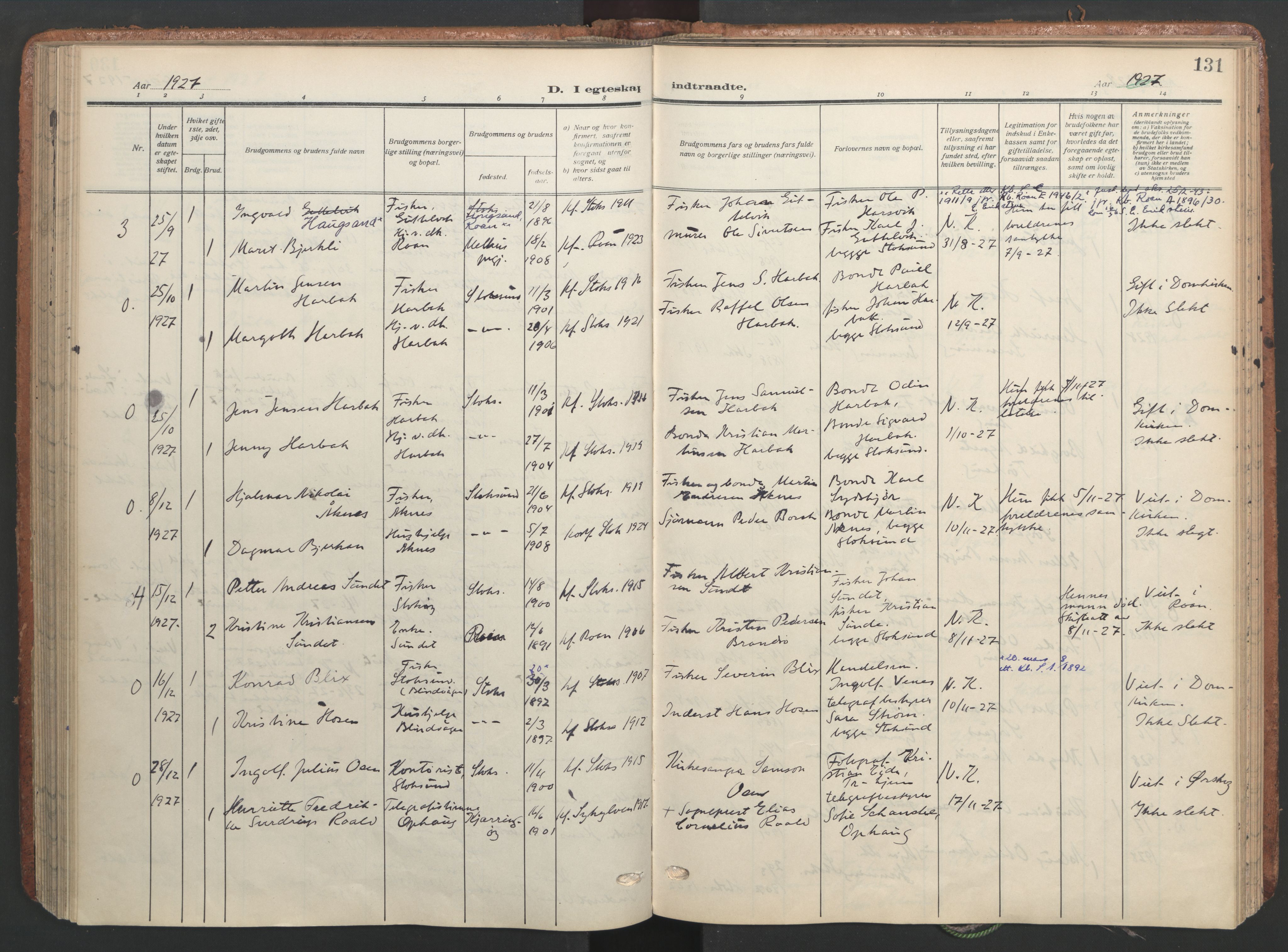 Ministerialprotokoller, klokkerbøker og fødselsregistre - Sør-Trøndelag, SAT/A-1456/656/L0694: Parish register (official) no. 656A03, 1914-1931, p. 131