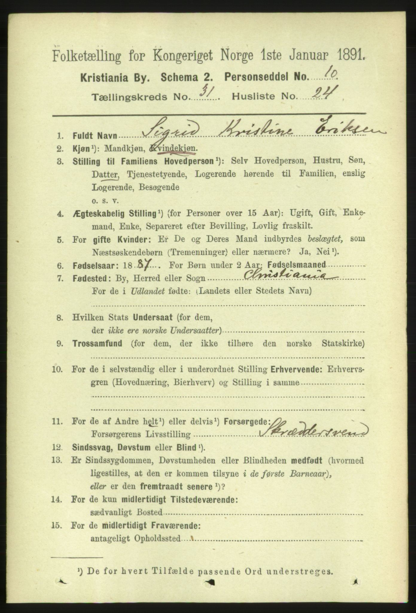 RA, 1891 census for 0301 Kristiania, 1891, p. 16671