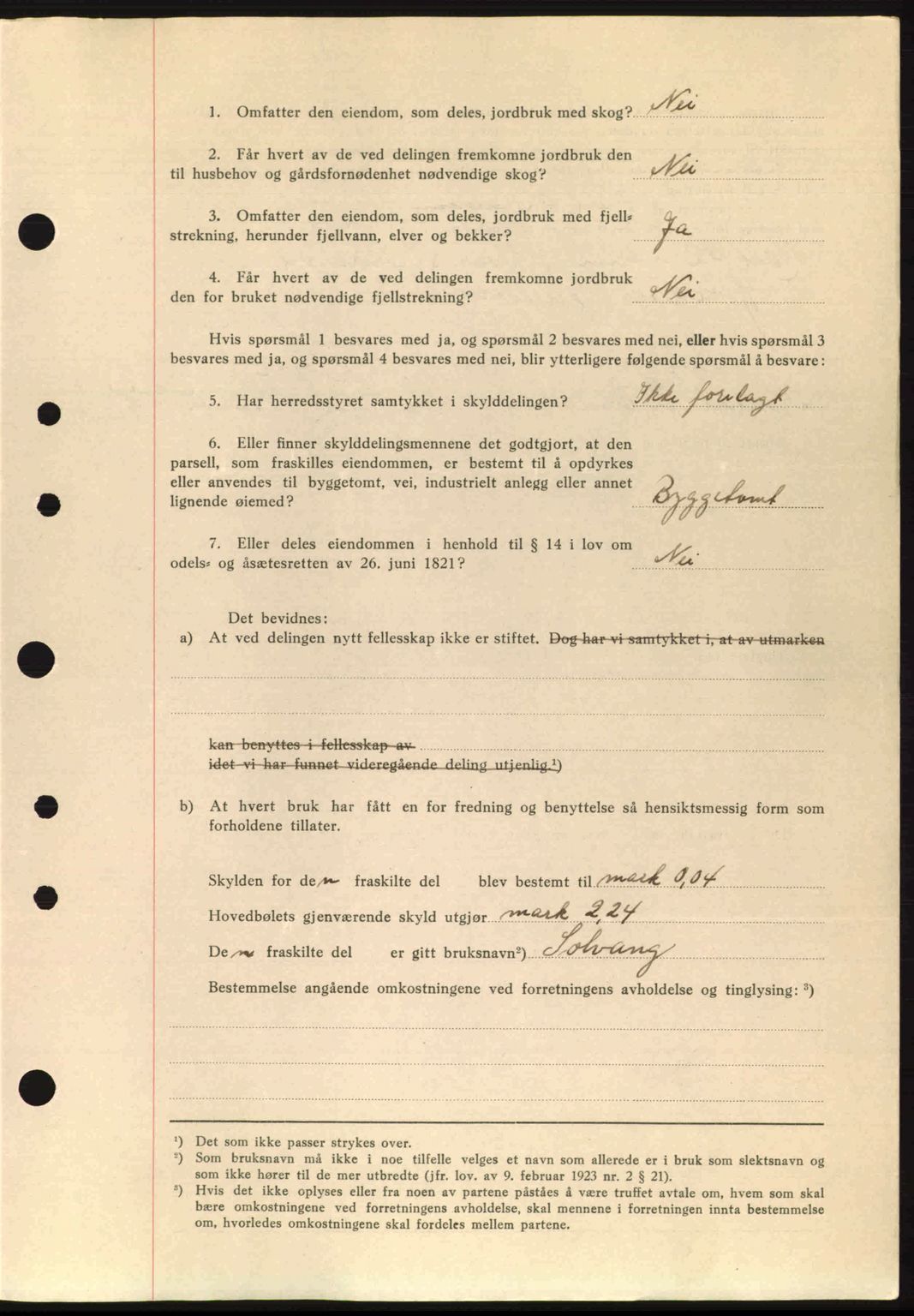 Nordre Sunnmøre sorenskriveri, AV/SAT-A-0006/1/2/2C/2Ca: Mortgage book no. A10, 1940-1941, Diary no: : 647/1941