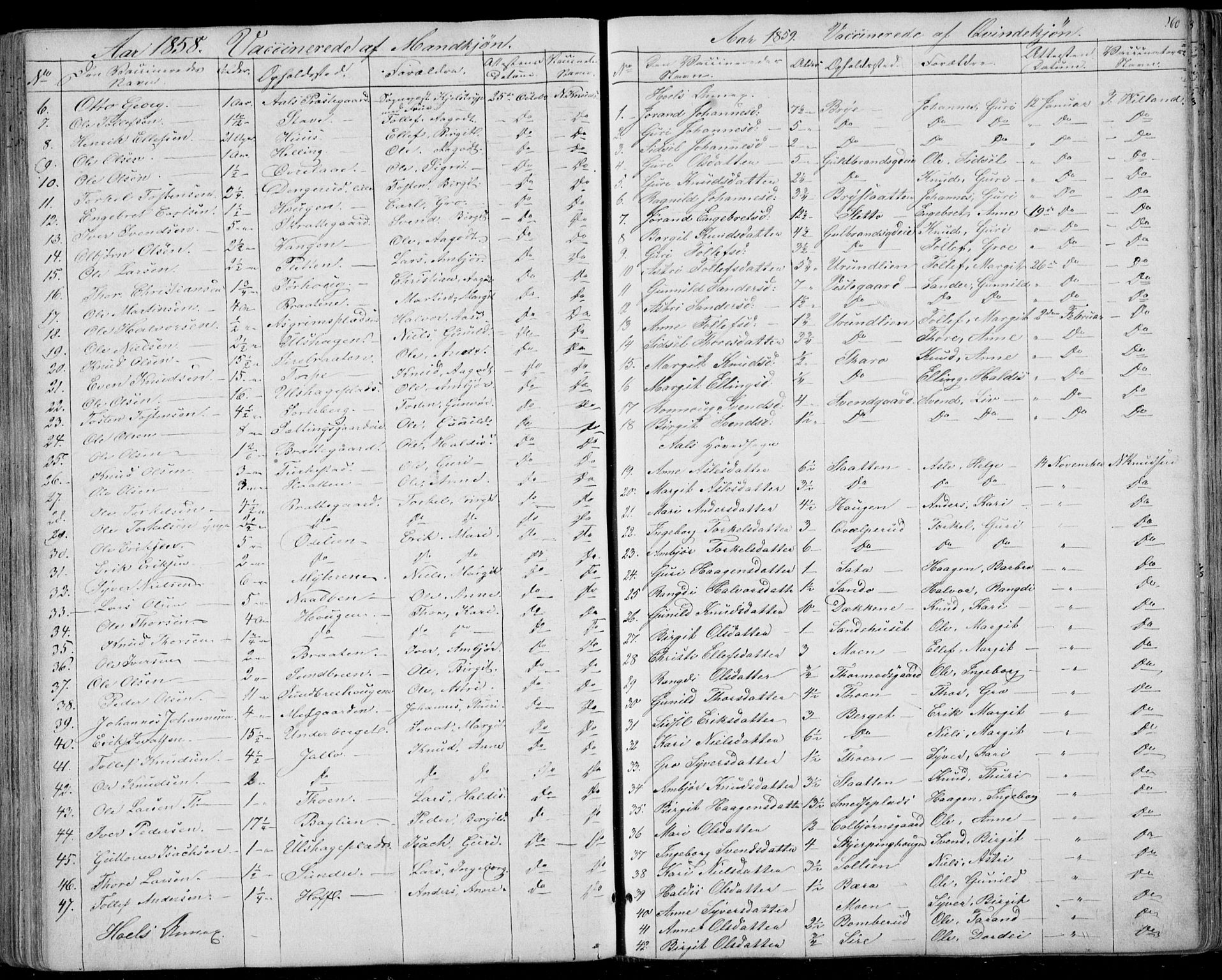 Ål kirkebøker, SAKO/A-249/F/Fa/L0006: Parish register (official) no. I 6, 1849-1864, p. 260