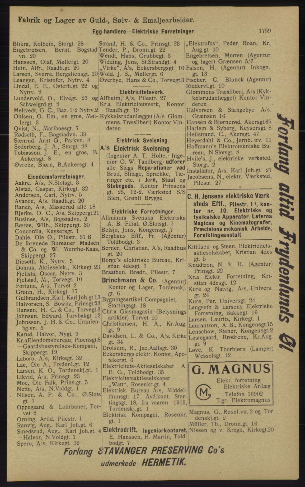 Kristiania/Oslo adressebok, PUBL/-, 1913, p. 1715