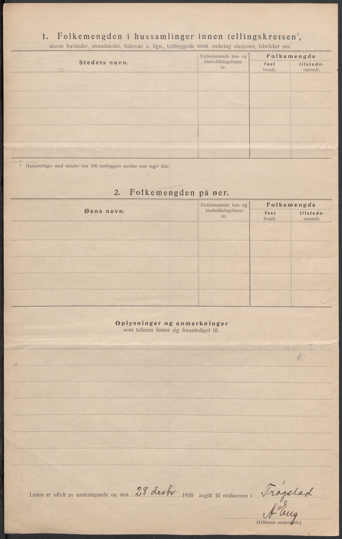 SAO, 1920 census for Trøgstad, 1920, p. 16