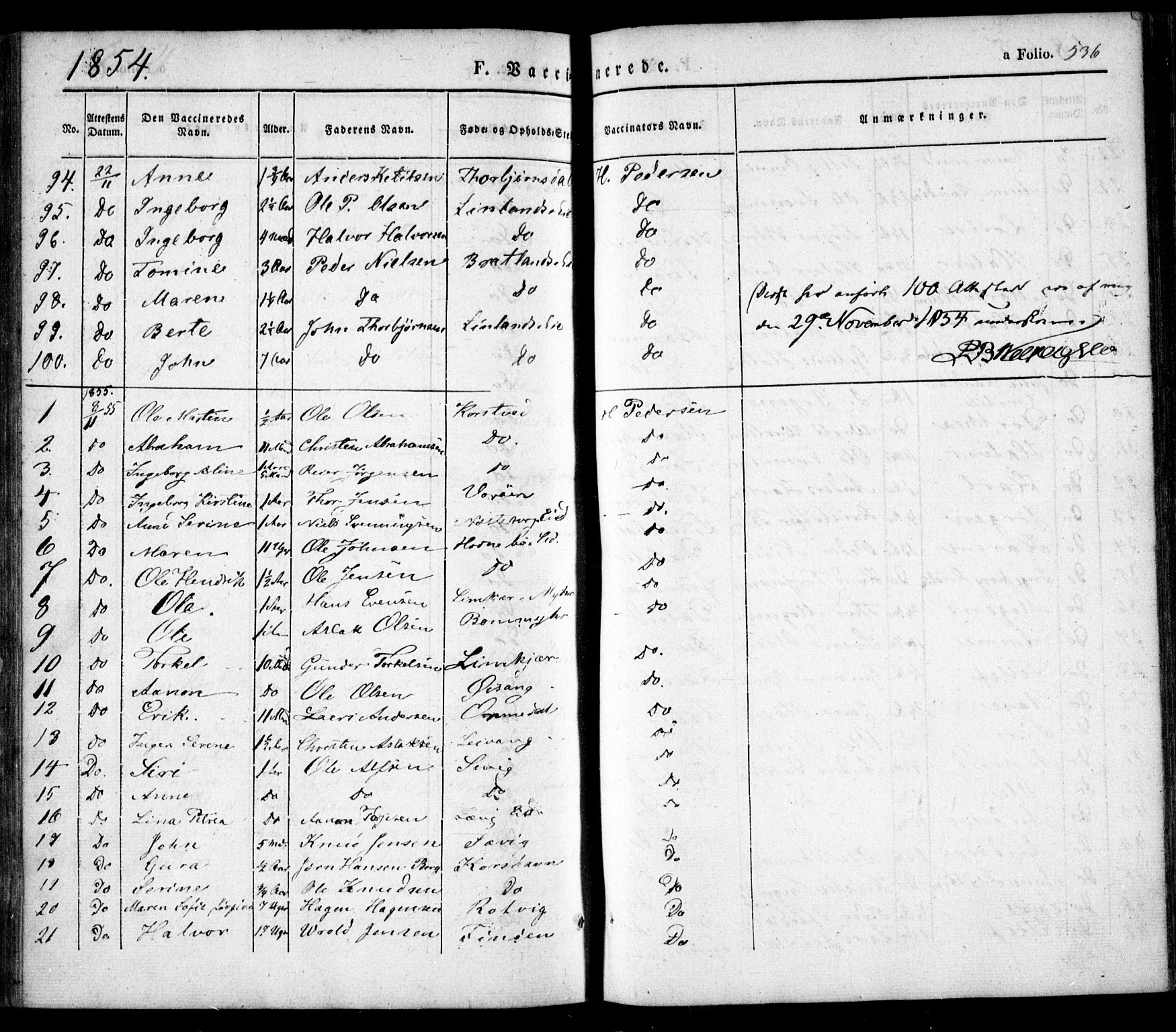 Søndeled sokneprestkontor, AV/SAK-1111-0038/F/Fa/L0002: Parish register (official) no. A 2, 1839-1860, p. 536